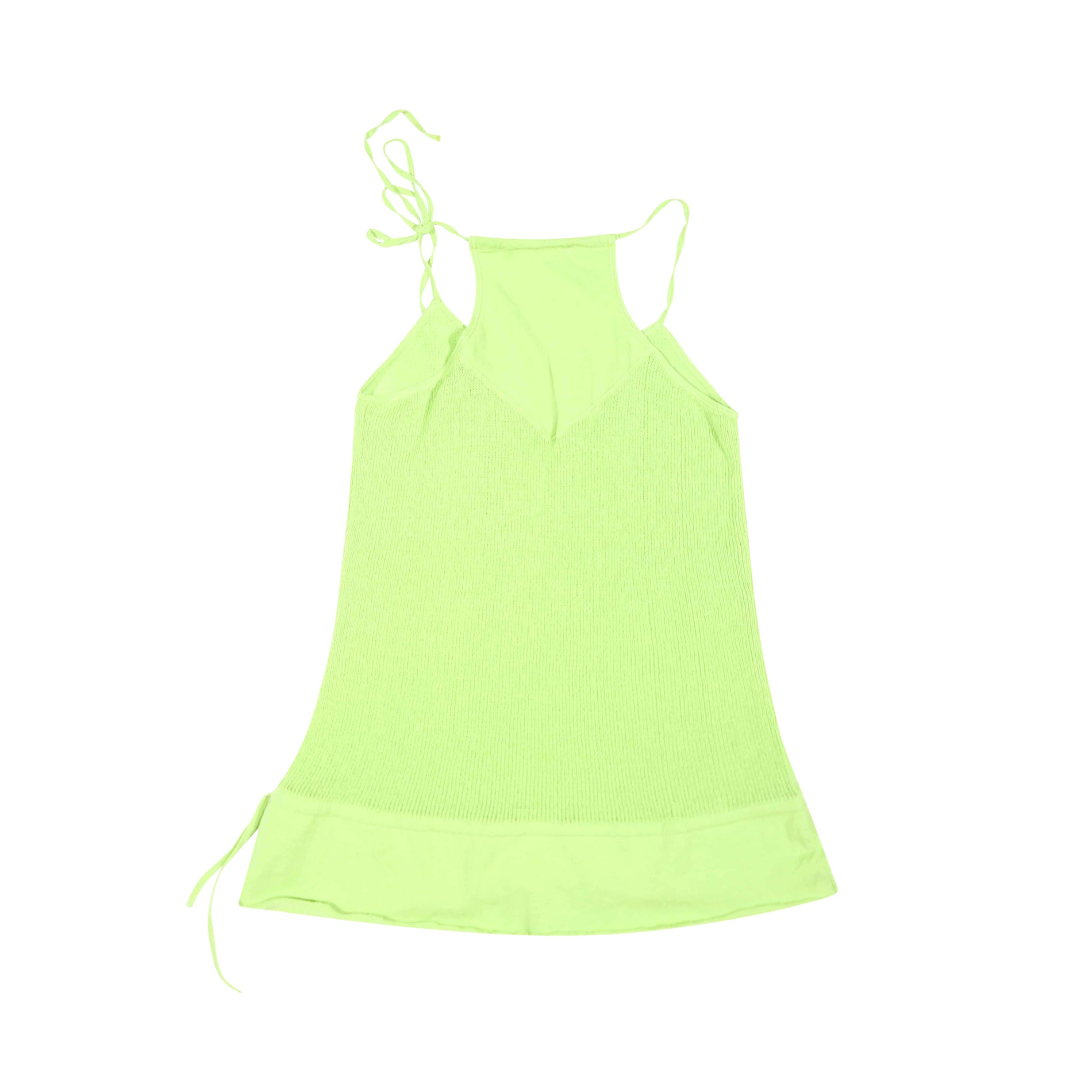 Alexander McQueen 90s Neon Green Swarovski Embellished Knit Top