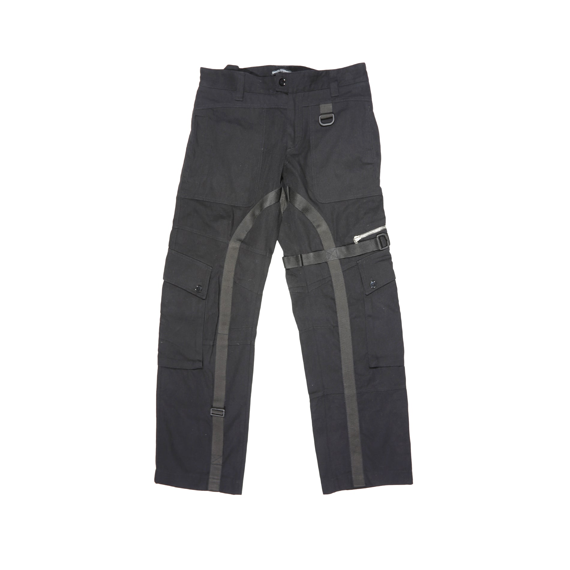 Dolce & Gabbana FW03 Black Bondage Parachute Cargo Denim