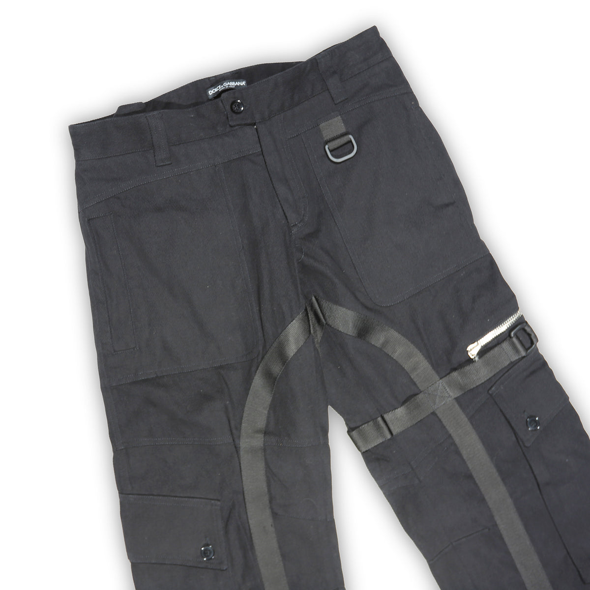 Dolce & Gabbana FW03 Black Bondage Parachute Cargo Denim