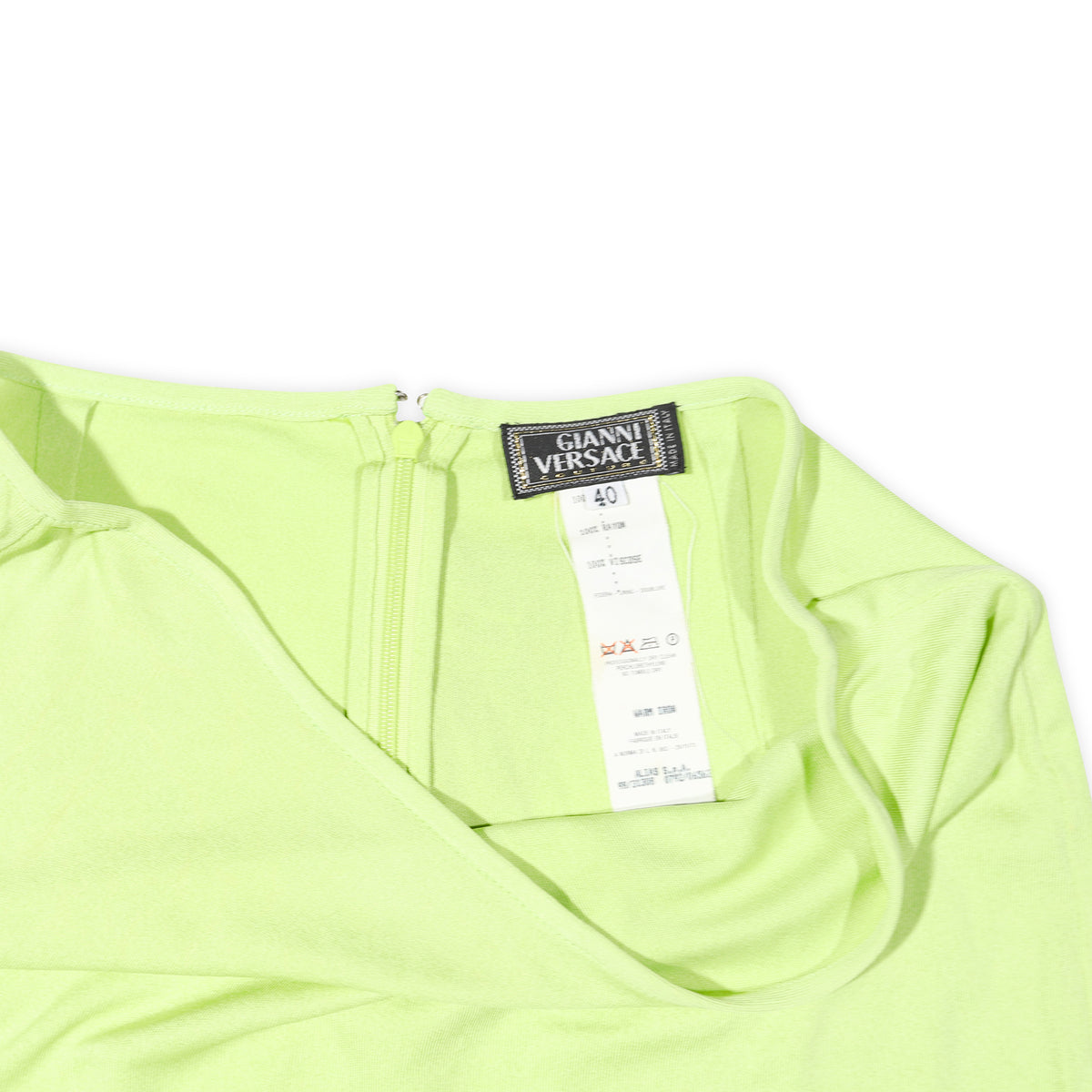Gianni Versace SS98 Neon Green Rayon Skirt