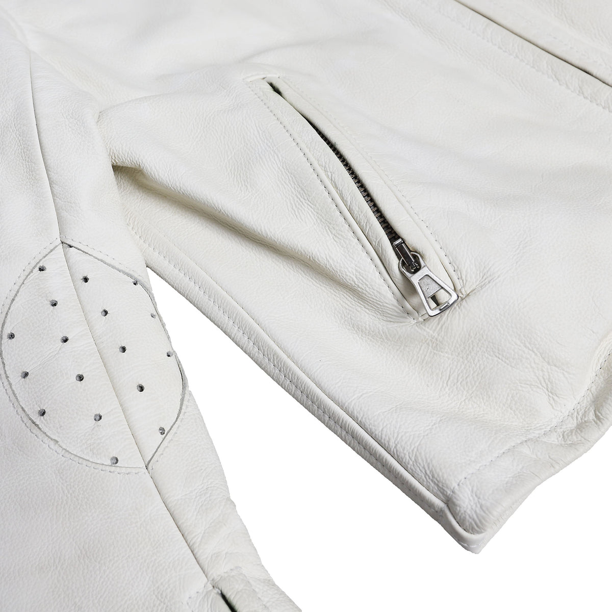 Maison Martin Margiela SS02 White Patched Leather Cafe Racer Jacket
