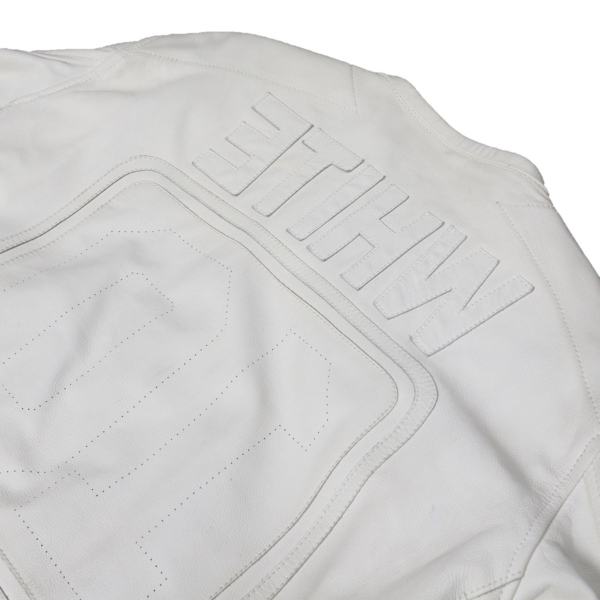 Maison Martin Margiela SS02 White Patched Leather Cafe Racer Jacket