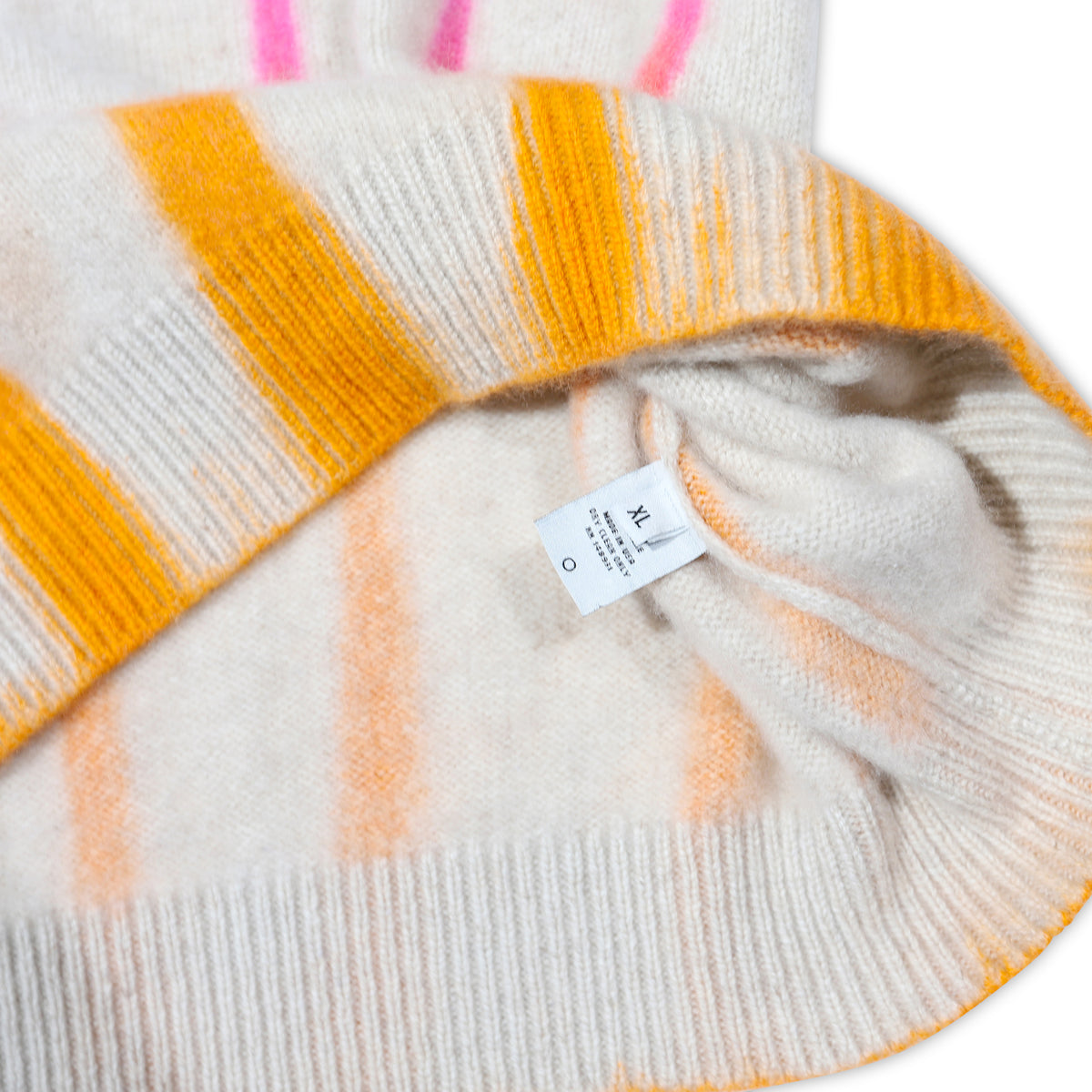 The Elder Statesman Rainbow Striped Cashmere Knit Sweater