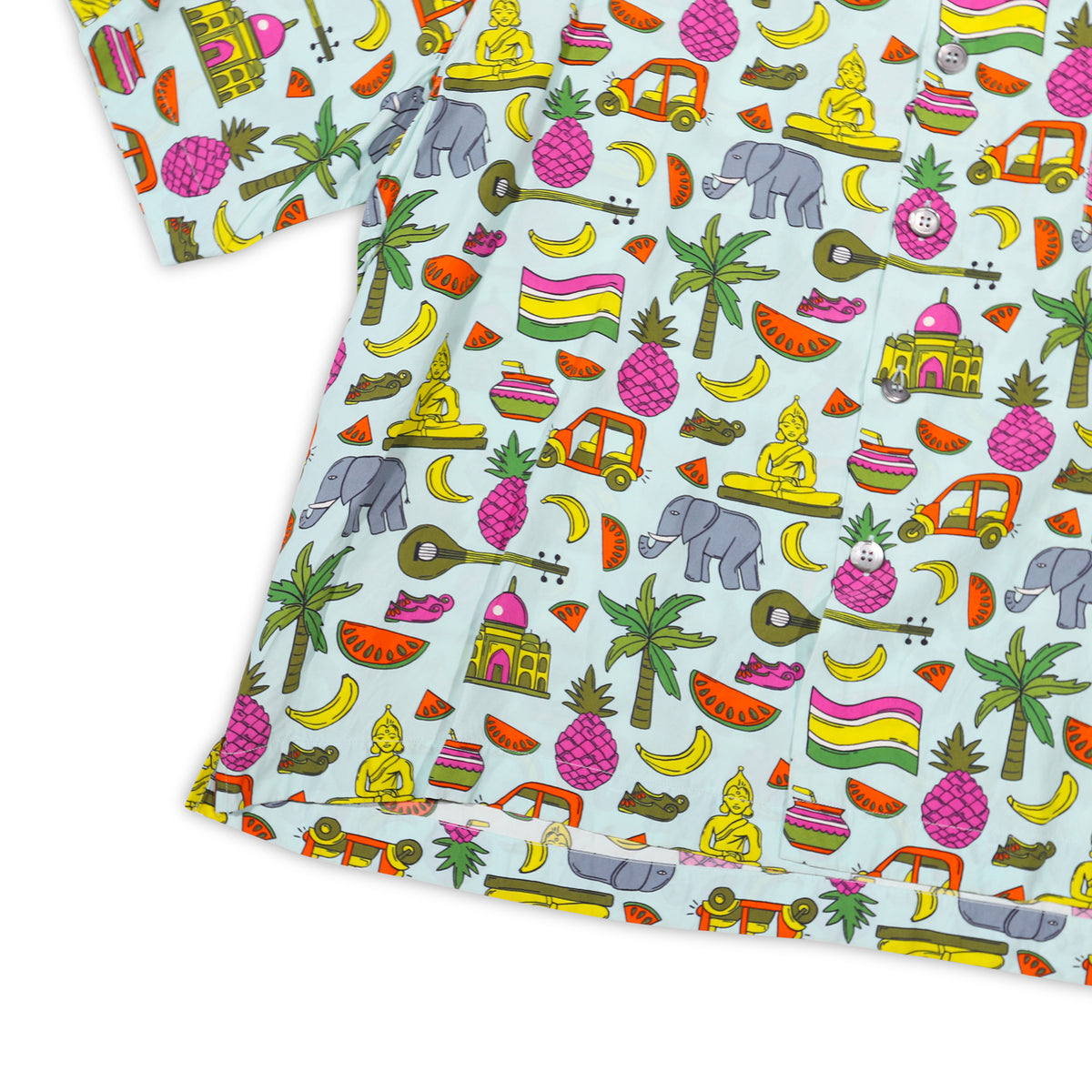 Prada Multicolor Tropical Print Viscose Shirt