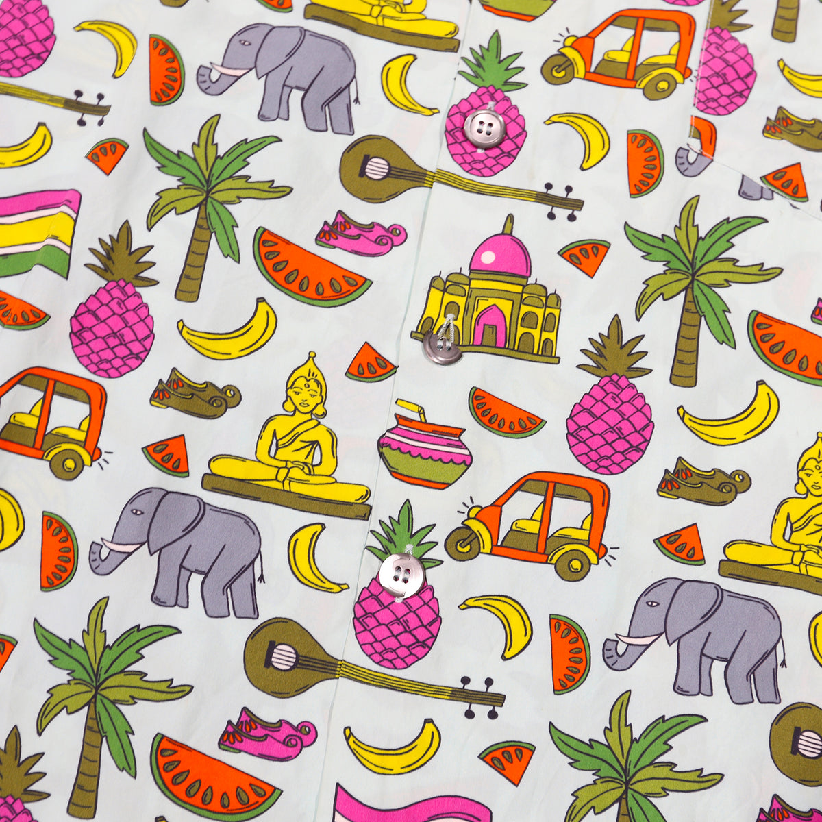 Prada Multicolor Tropical Print Viscose Shirt