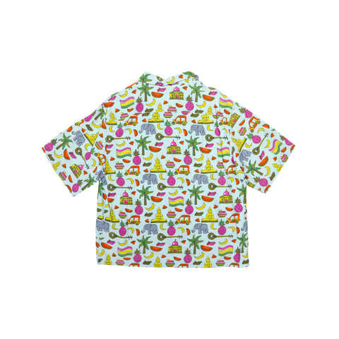Prada Multicolor Tropical Print Viscose Shirt