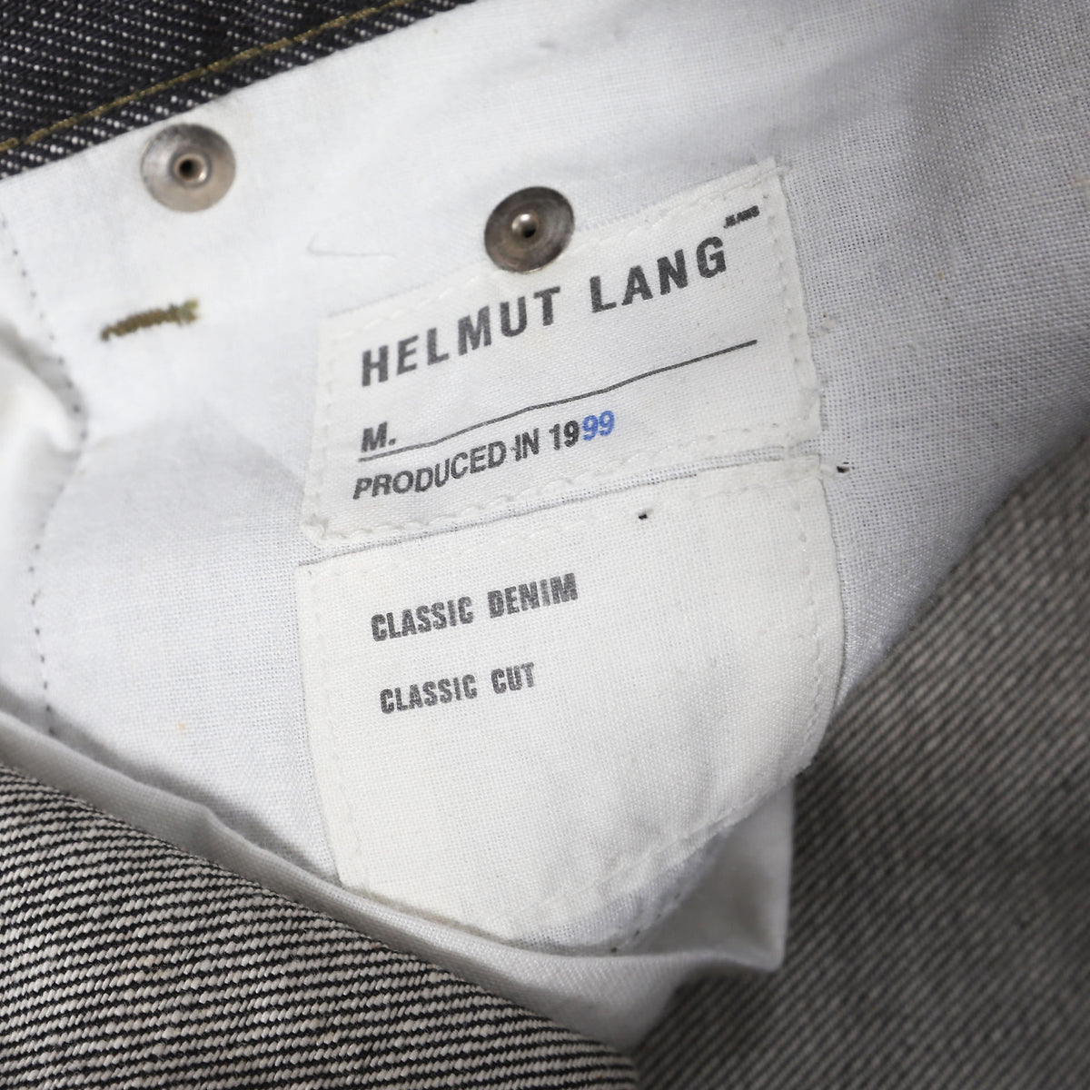 Helmut Lang Archival Grey Raw Classic 5 Pocket Denim