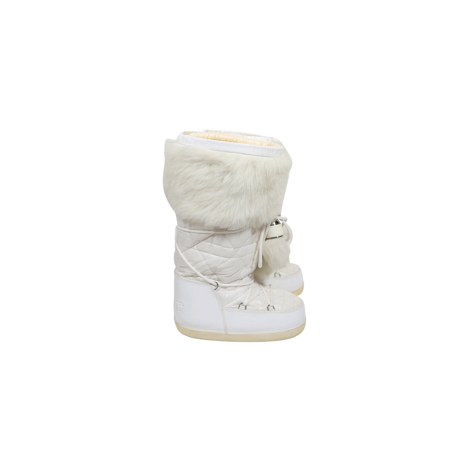 Christian Dior by John Galliano 2000s White Fur Moon Boots