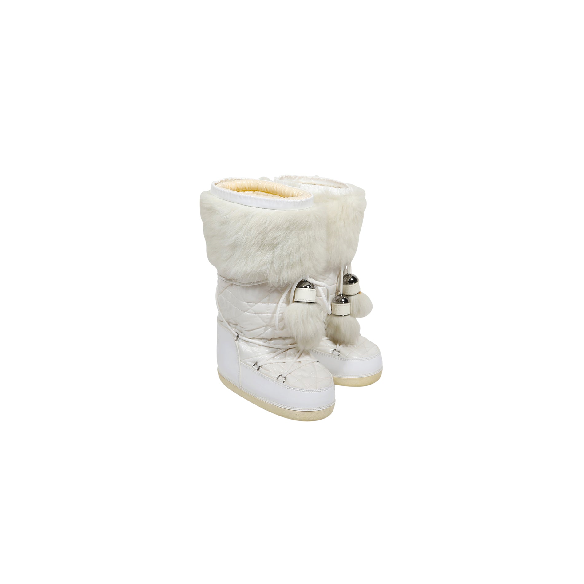 Christian Dior by John Galliano 2000s White Fur Moon Boots - Ākaibu Store
