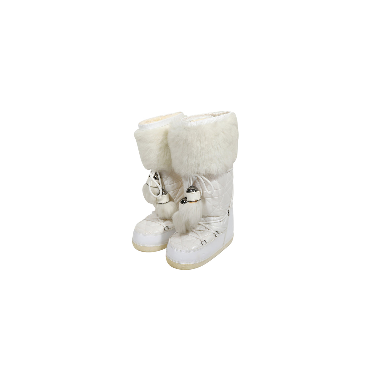 Christian Dior by John Galliano 2000s White Fur Moon Boots