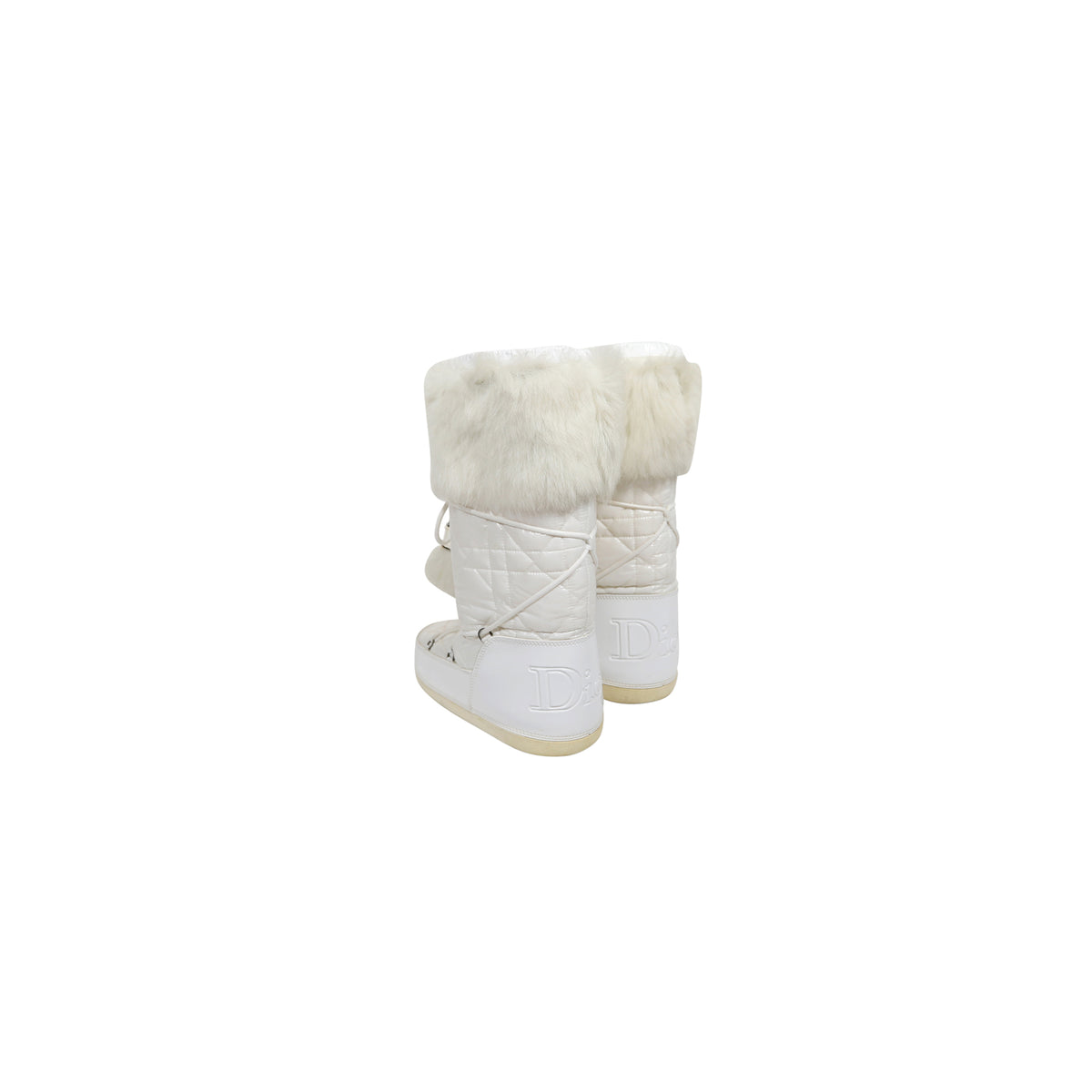 Christian Dior by John Galliano 2000s White Fur Moon Boots