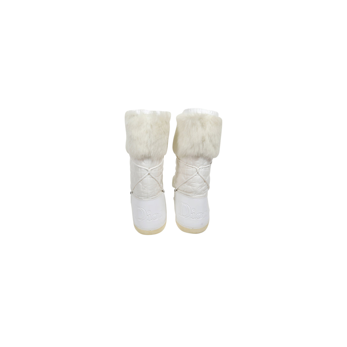 Christian Dior by John Galliano 2000s White Fur Moon Boots