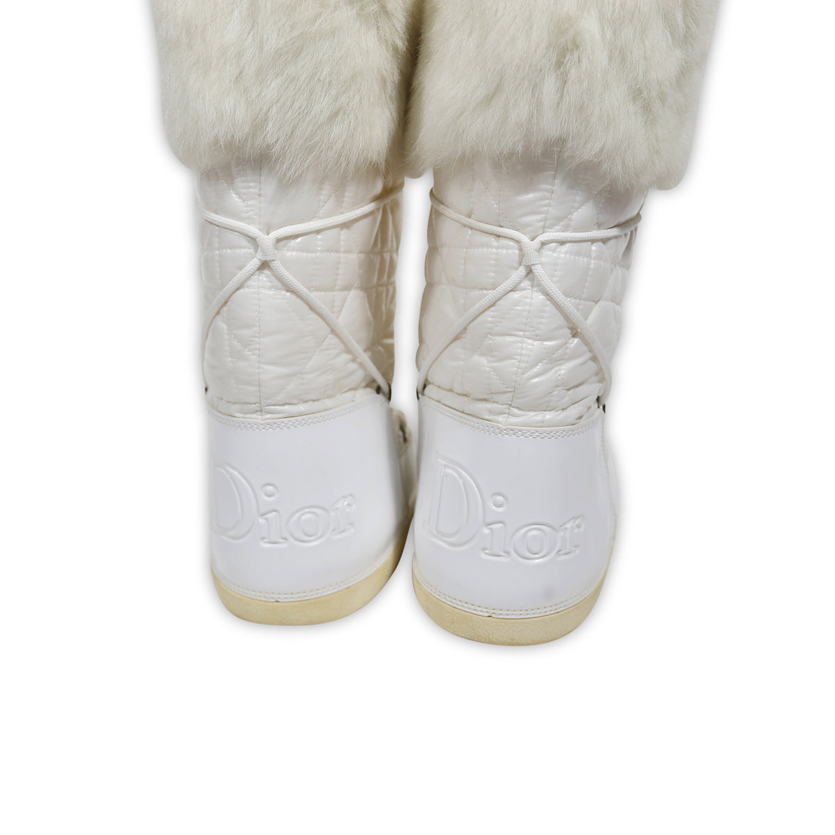 Christian Dior by John Galliano 2000s White Fur Moon Boots