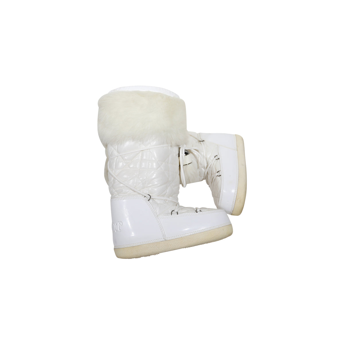 Christian Dior by John Galliano 2000s White Fur Moon Boots