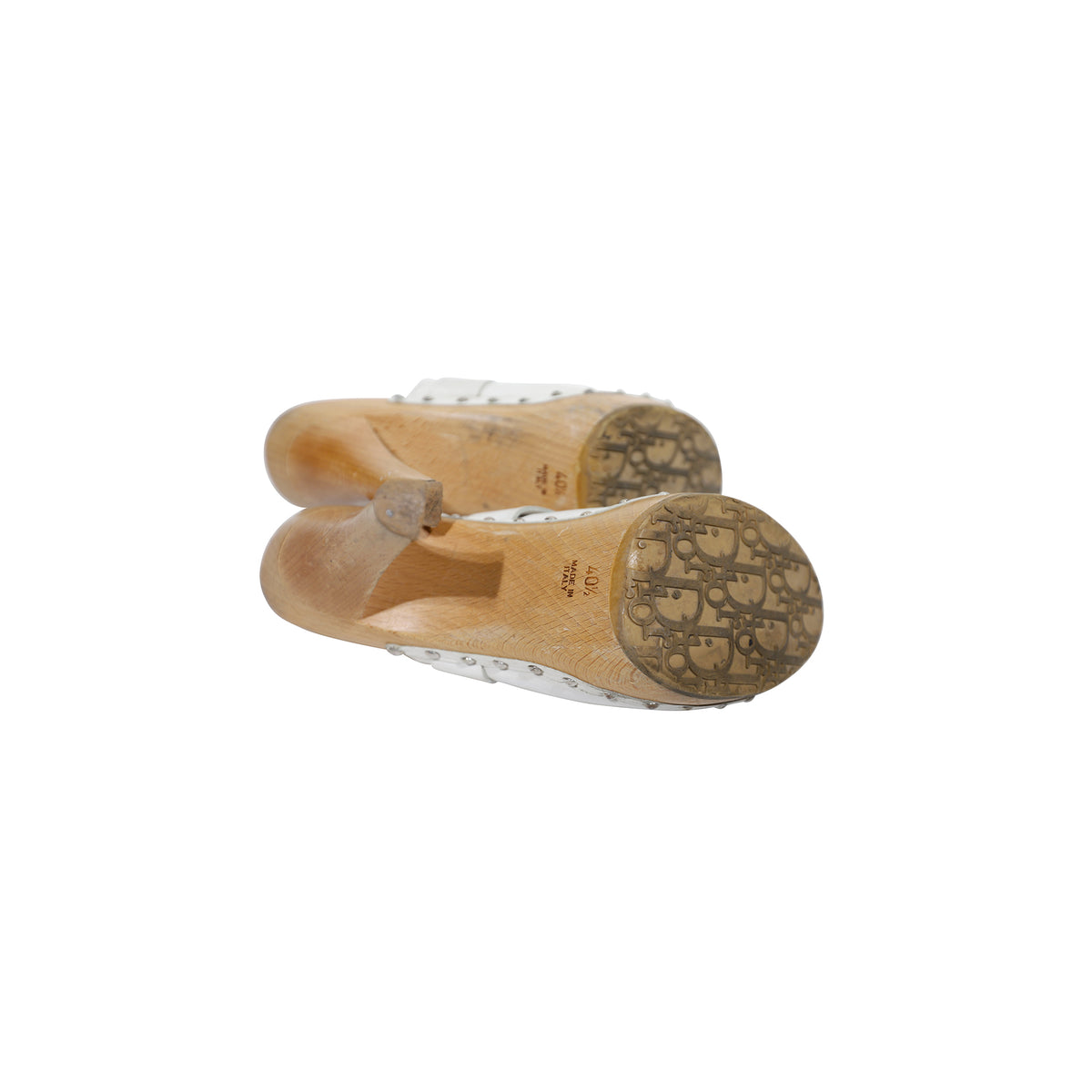 Christian Dior Early 2000s Floral Leather Heeled Clogs by John Galliano