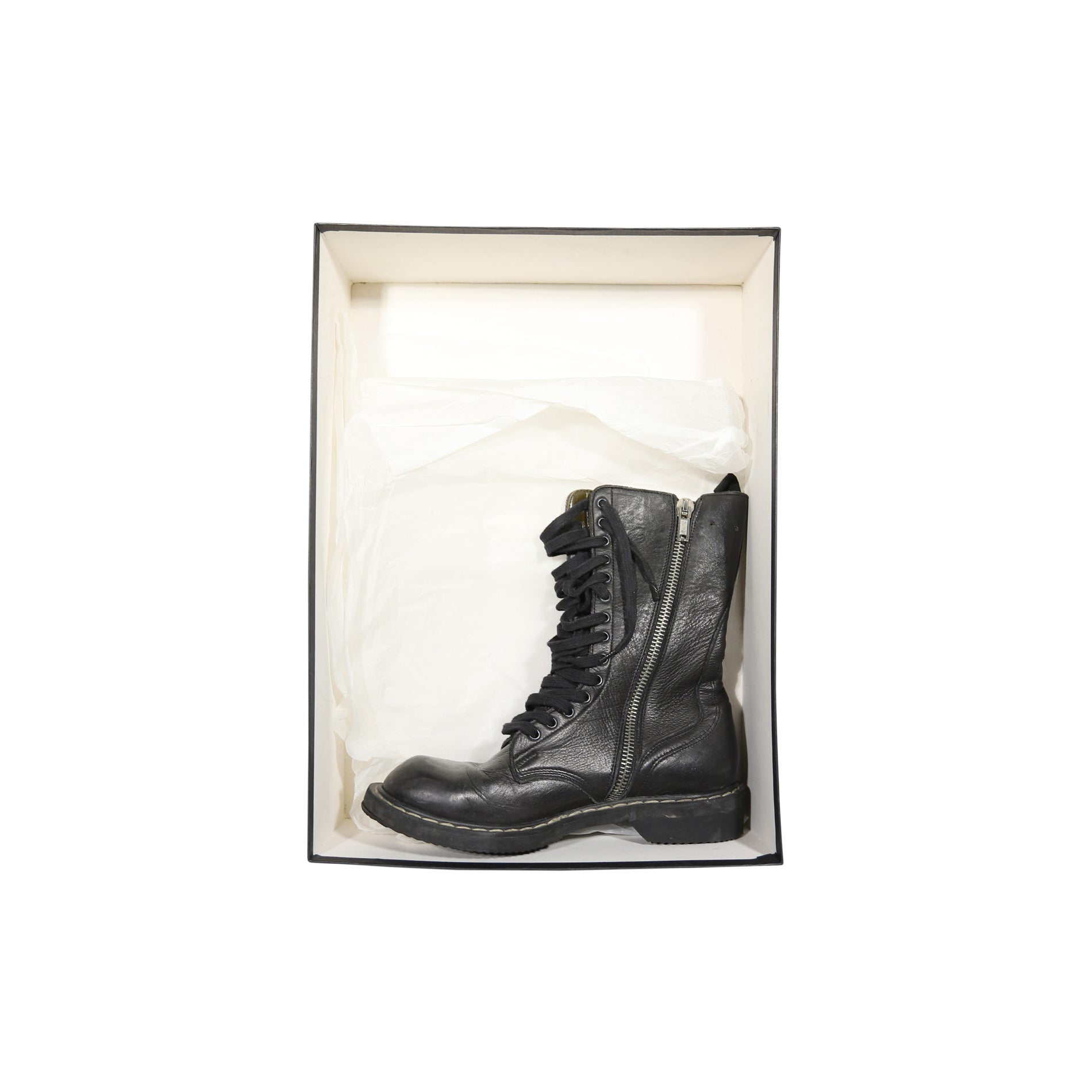 Rick Owens FW07 Exploder Black Leather Combat Boots