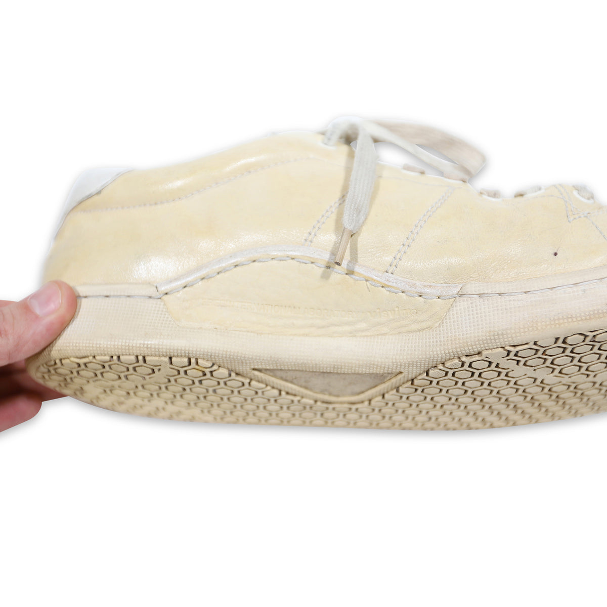 Visvim Foley Folk Beige Aged Sneakers