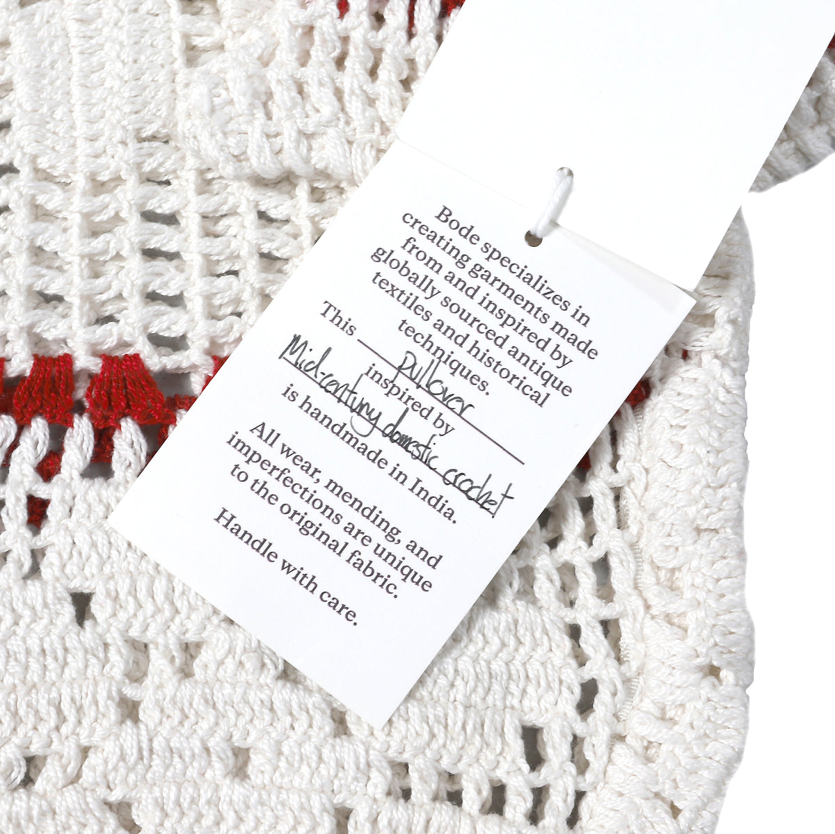 Bode AW20 Crochet Knit Pullover