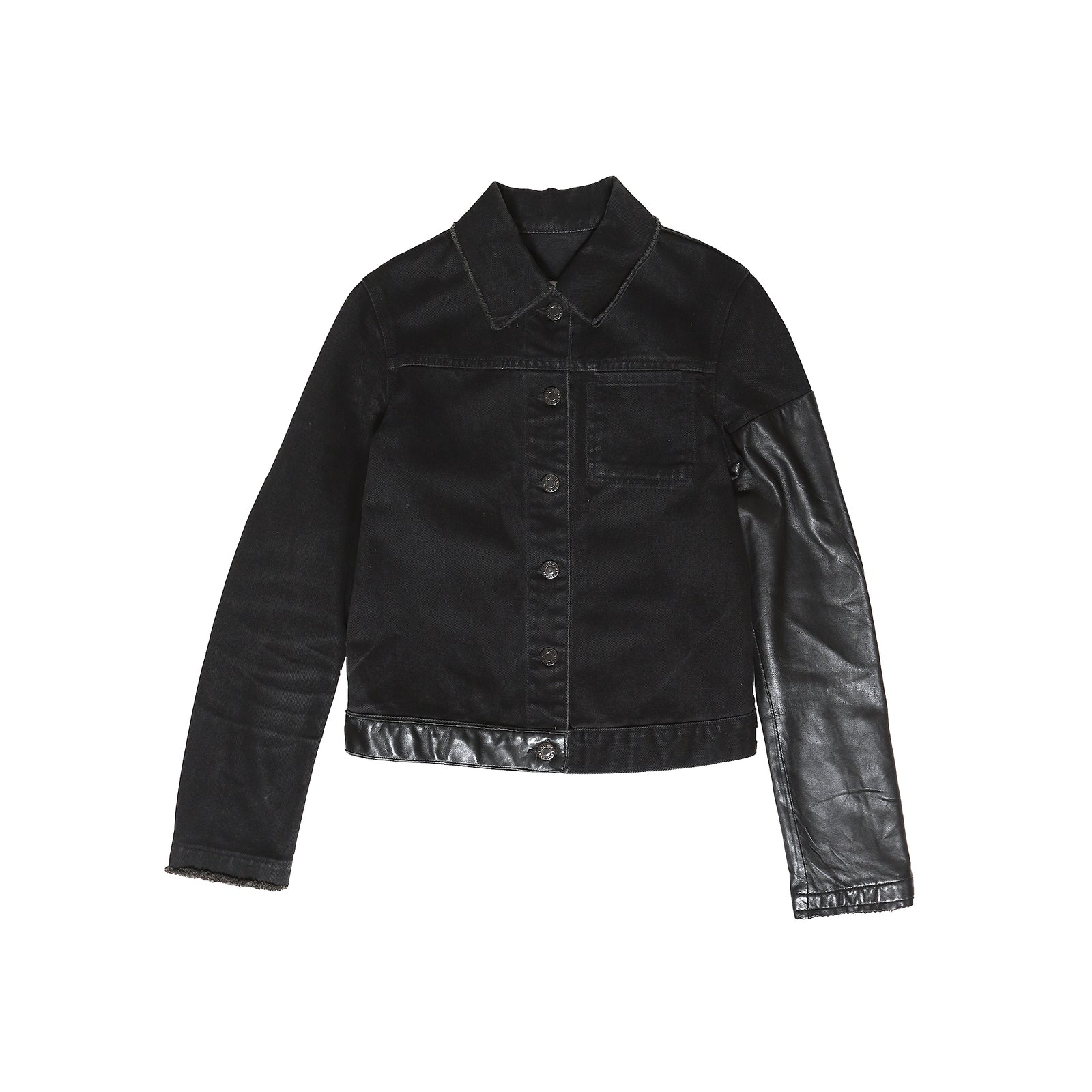 Helmut Lang SS03 Archival Leather Sleeve Denim Jacket
