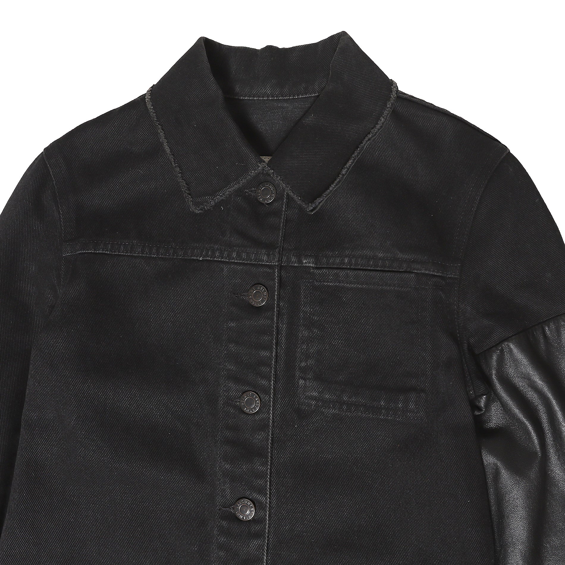 Helmut Lang SS03 Archival Leather Sleeve Denim Jacket