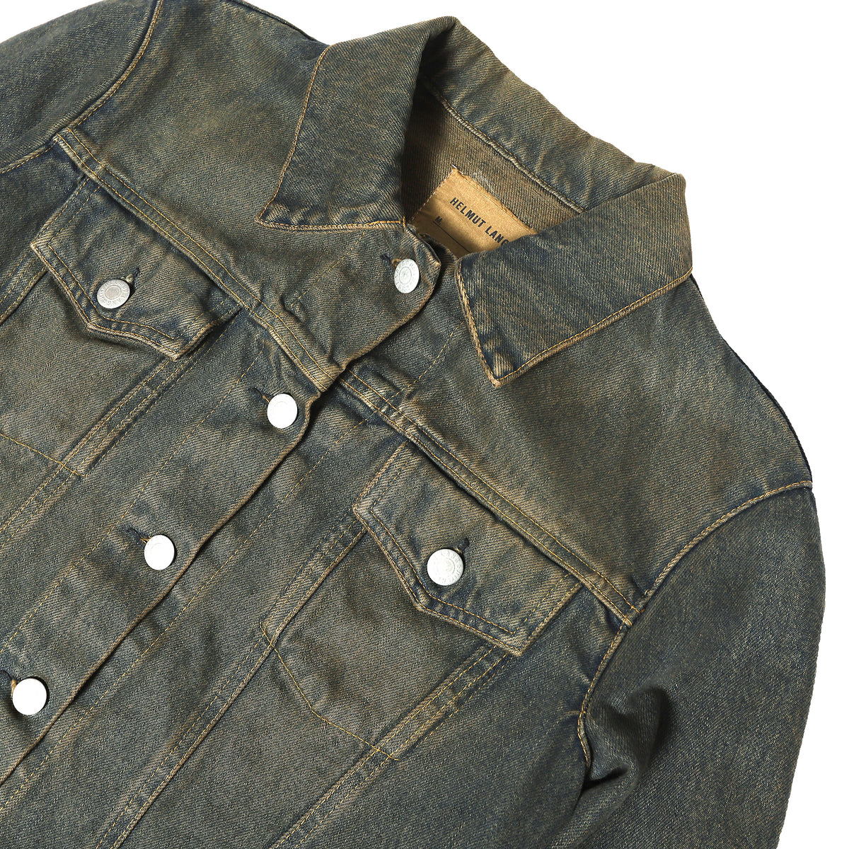 Helmut Lang Archival Stained Elongated Sleeve Denim Jacket