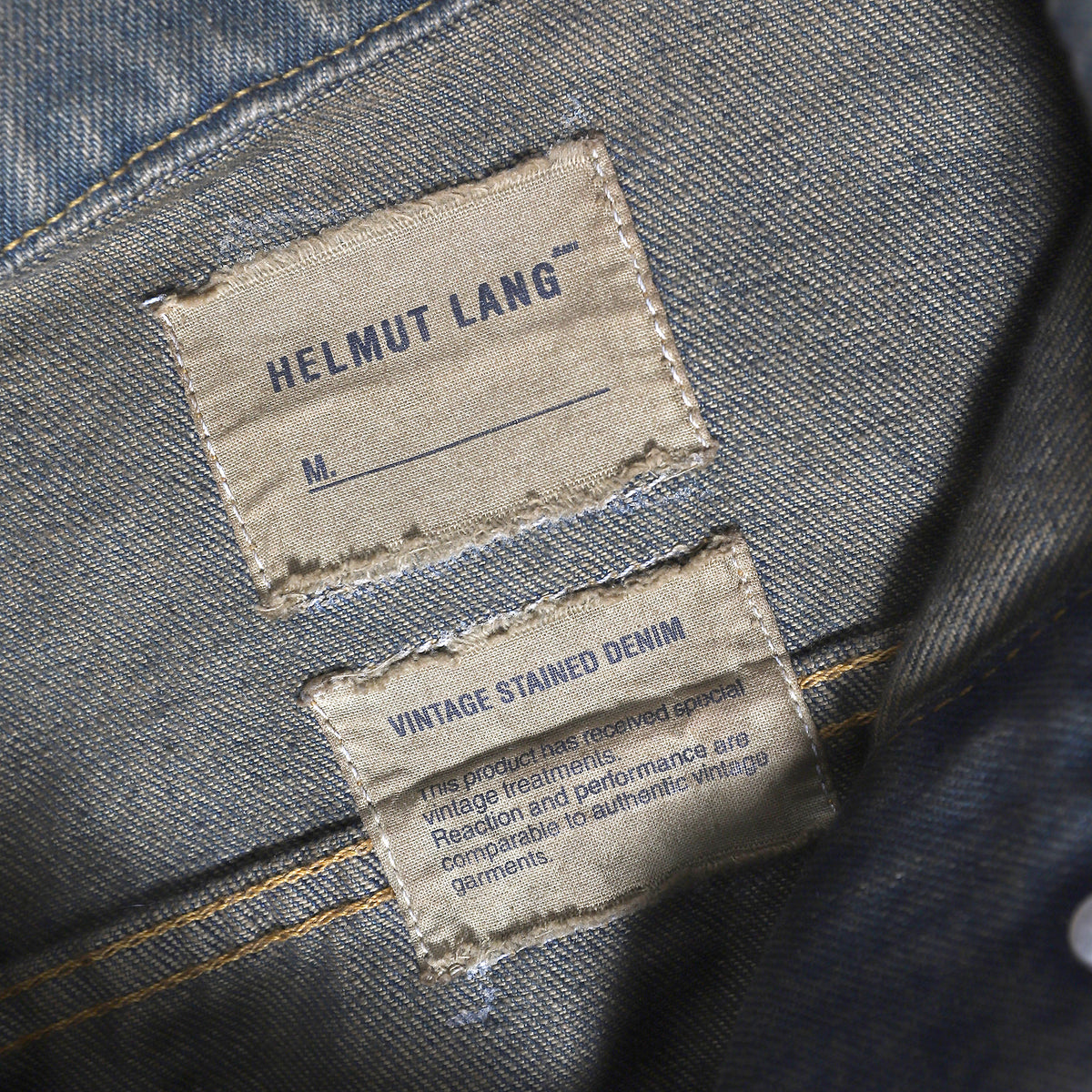 Helmut Lang Archival Stained Elongated Sleeve Denim Jacket