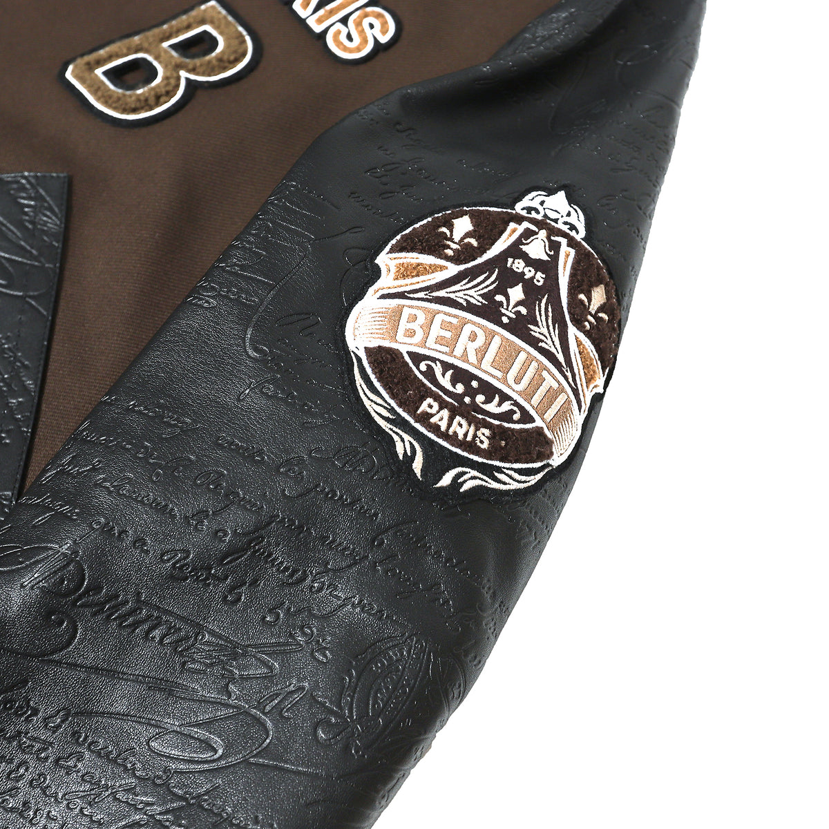 Berluti FW20 Patched Signature Varsity Bomber Jacket