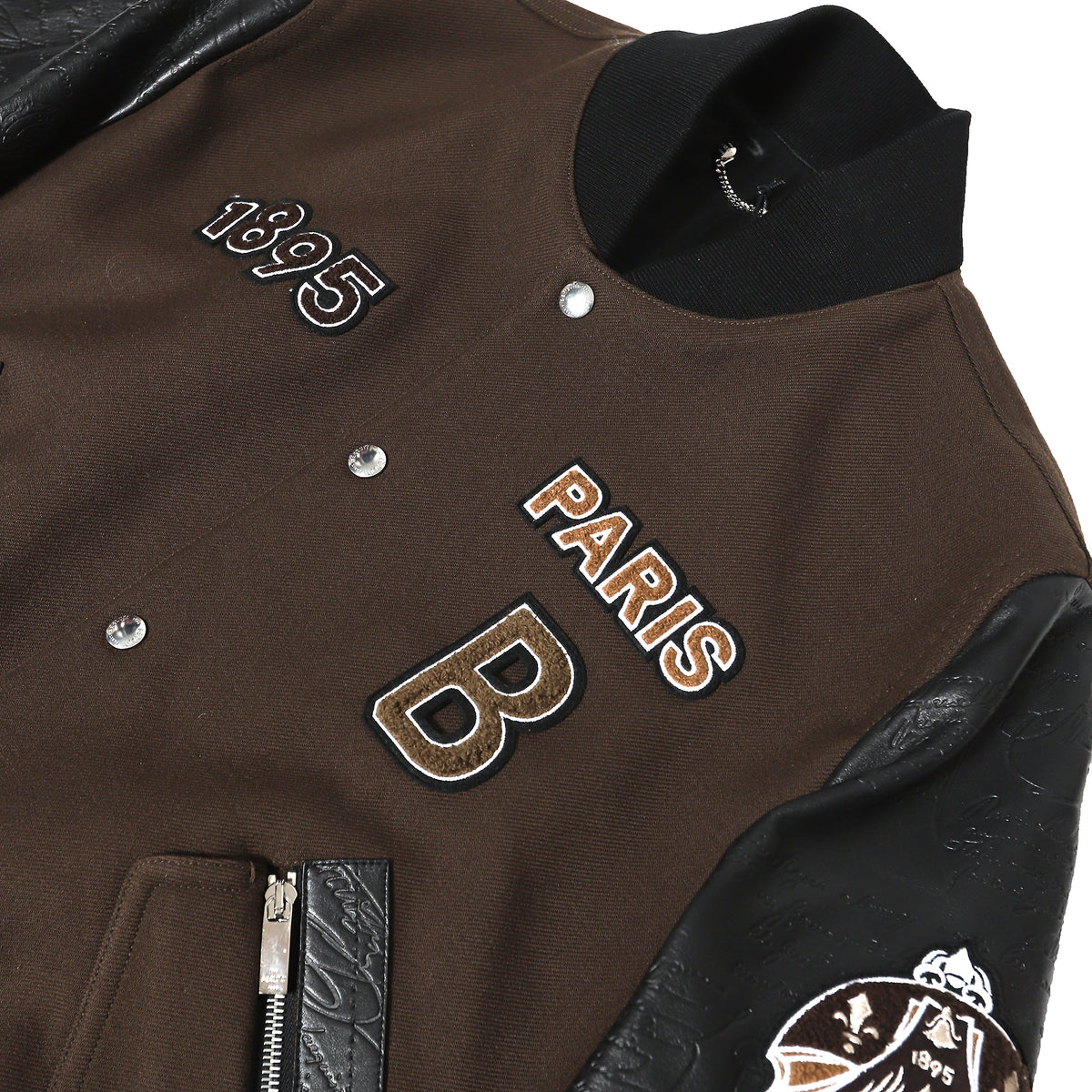 Berluti FW20 Patched Signature Varsity Bomber Jacket