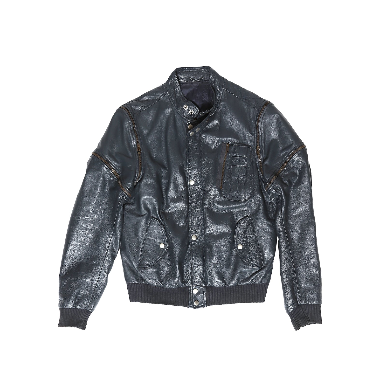 Maison Martin Margiela SS07 Petrol Multizip Leather Bomber