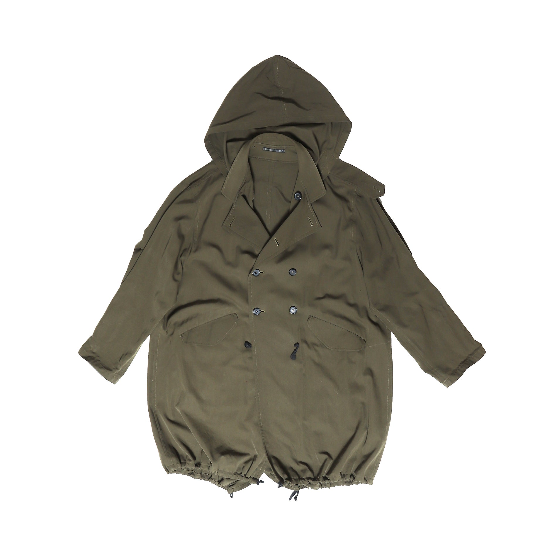 Yohji Yamamoto Hooded Fishtail Trenchcoat - Ākaibu Store
