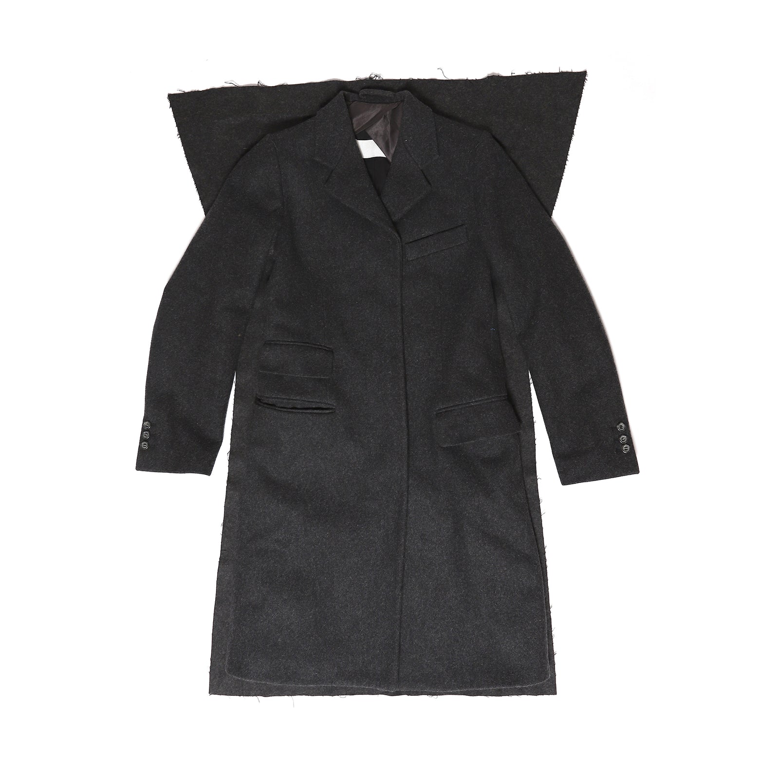 Maison Martin Margiela 90s Miss Deanna Grey Flap Wool Coat
