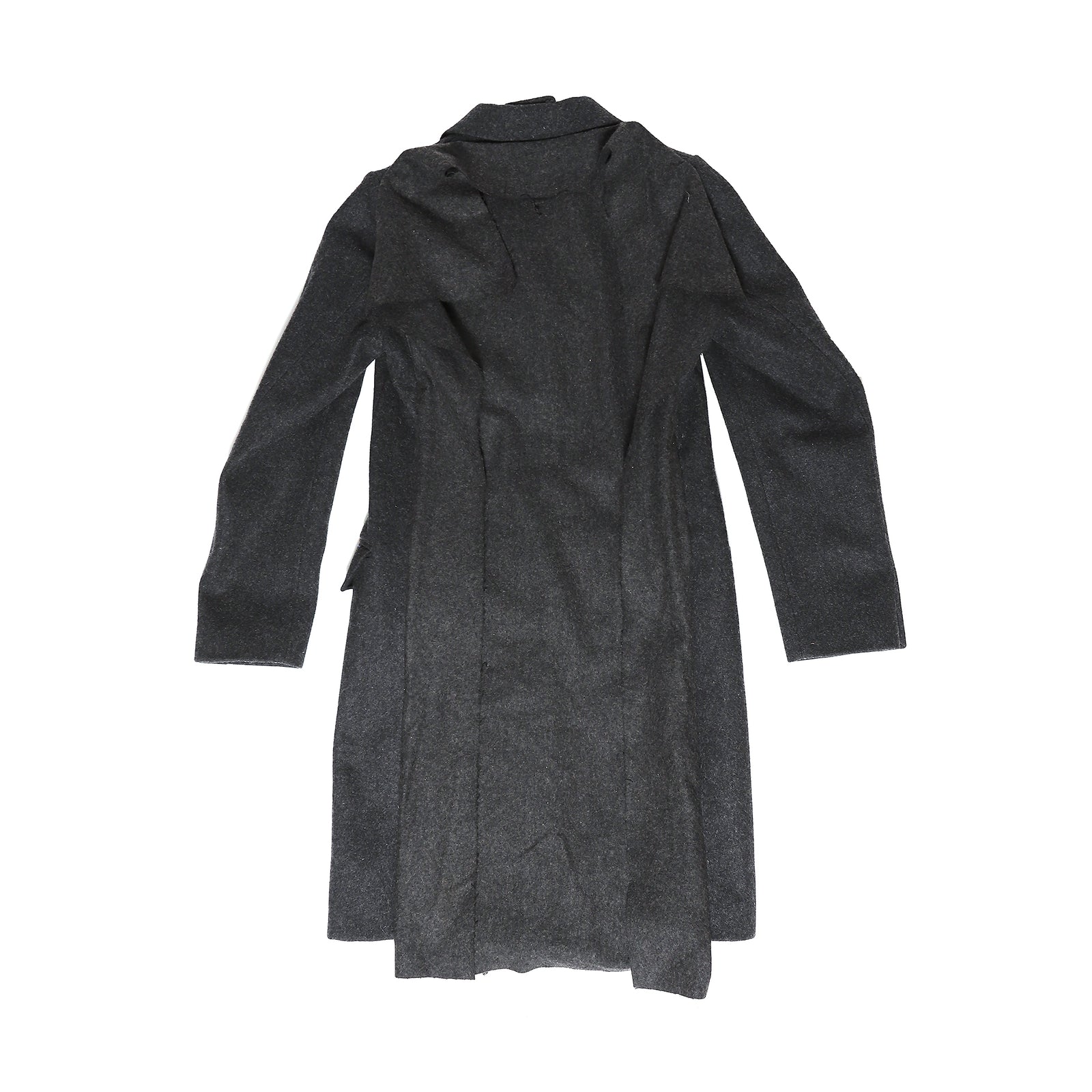 Maison Martin Margiela 90s Miss Deanna Grey Flap Wool Coat