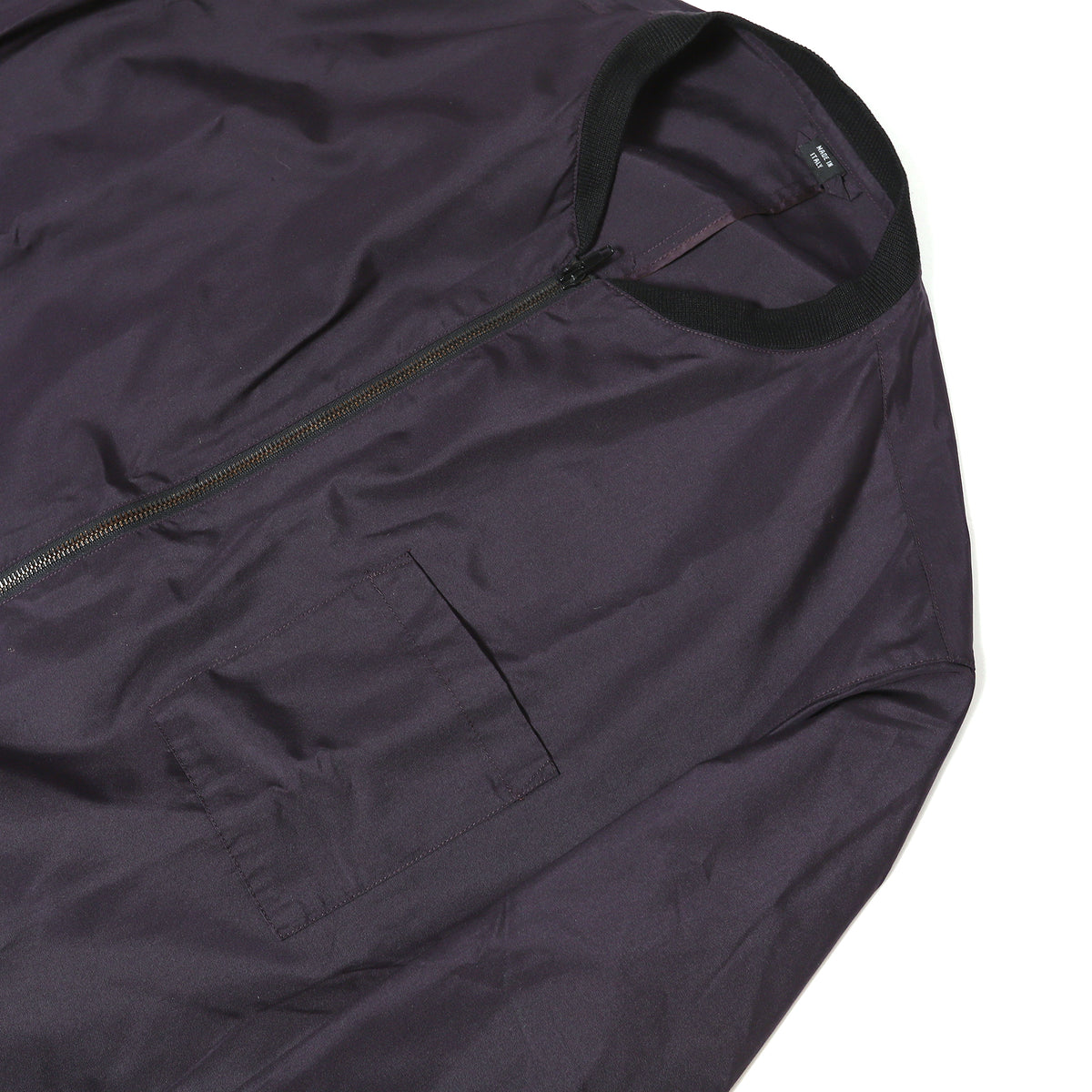 Helmut Lang 90s Plum Bondage Silk Bomber Jacket