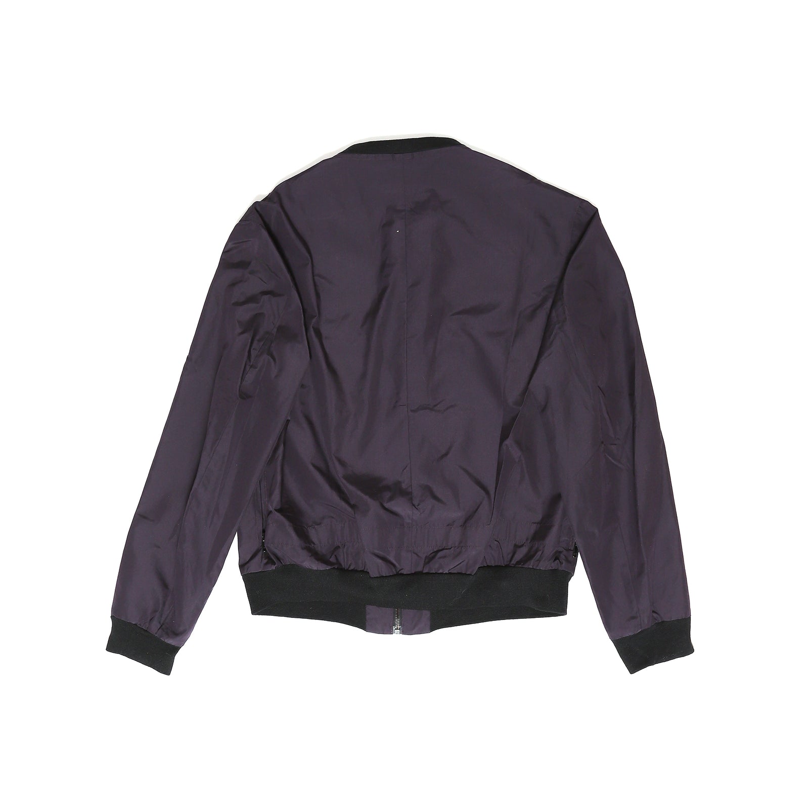 Helmut Lang 90s Plum Bondage Silk Bomber Jacket