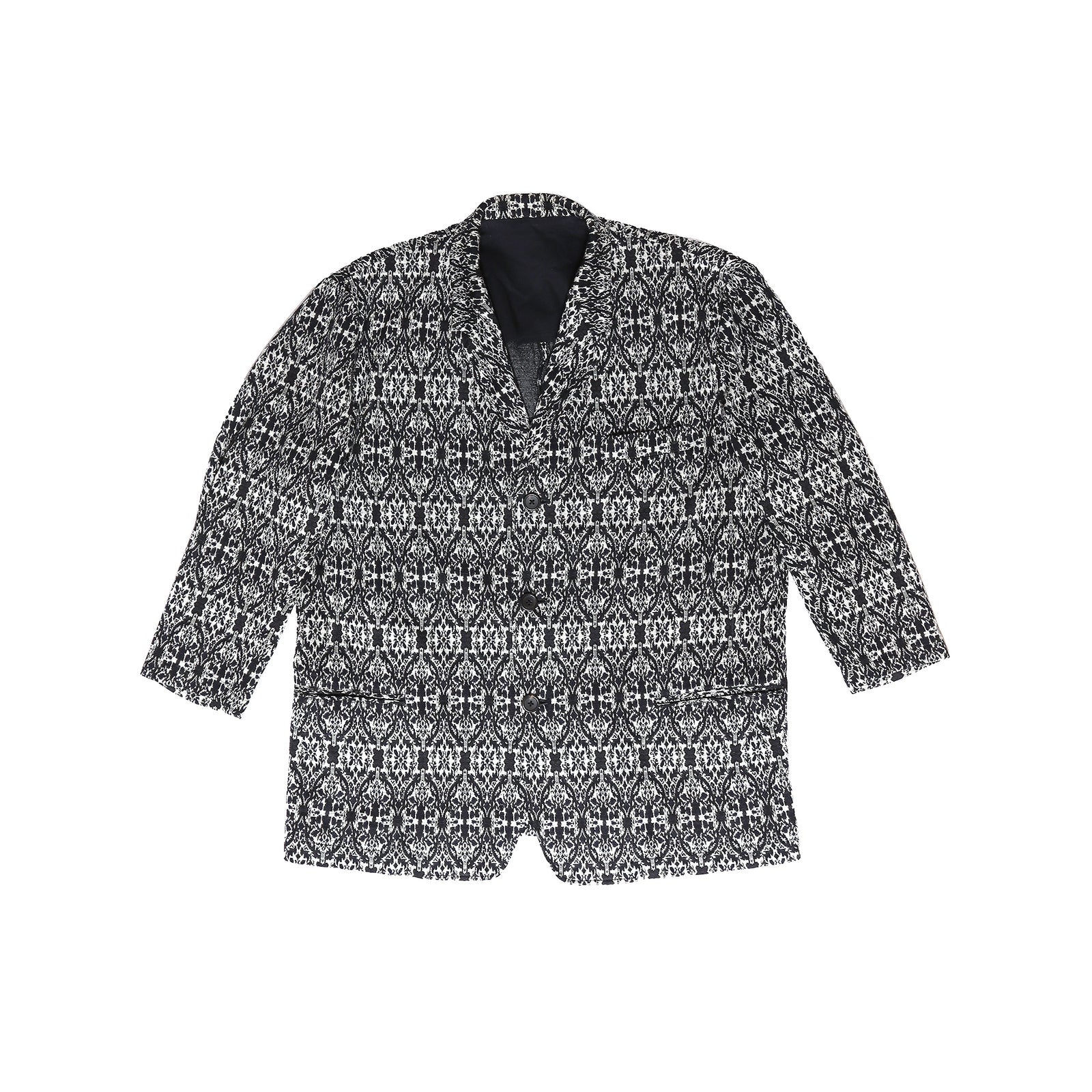 Yohji Yamamoto Black/Grey Patterned Coat