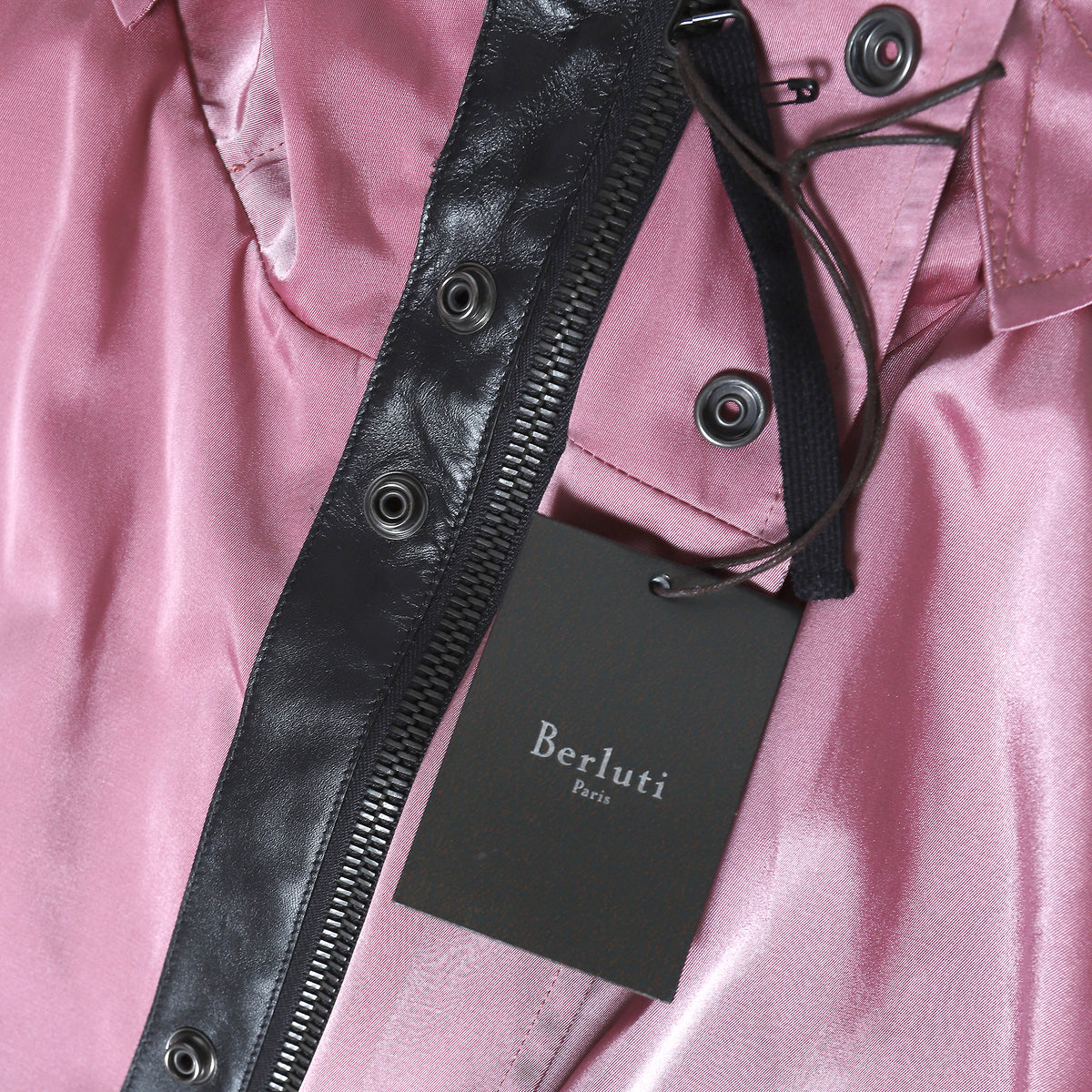 Berluti by Haider Ackermann FW17 Strawberry Ice Raincoat Parka