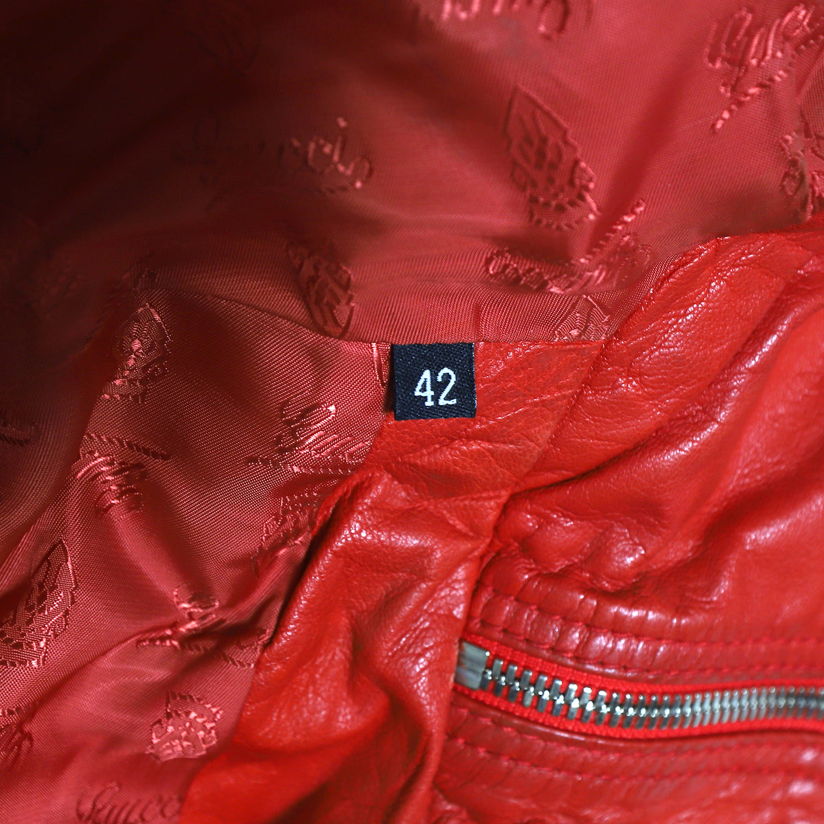 Gucci by Tom Ford Red Leather Biker Jacket