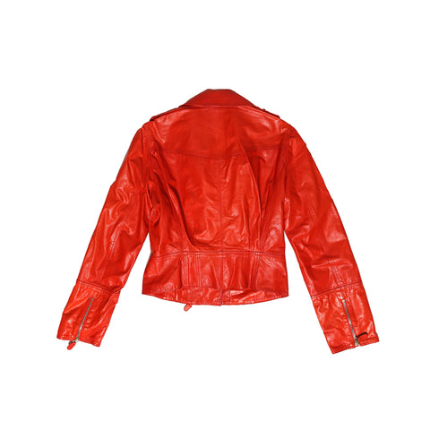 Gucci by Tom Ford Red Leather Biker Jacket