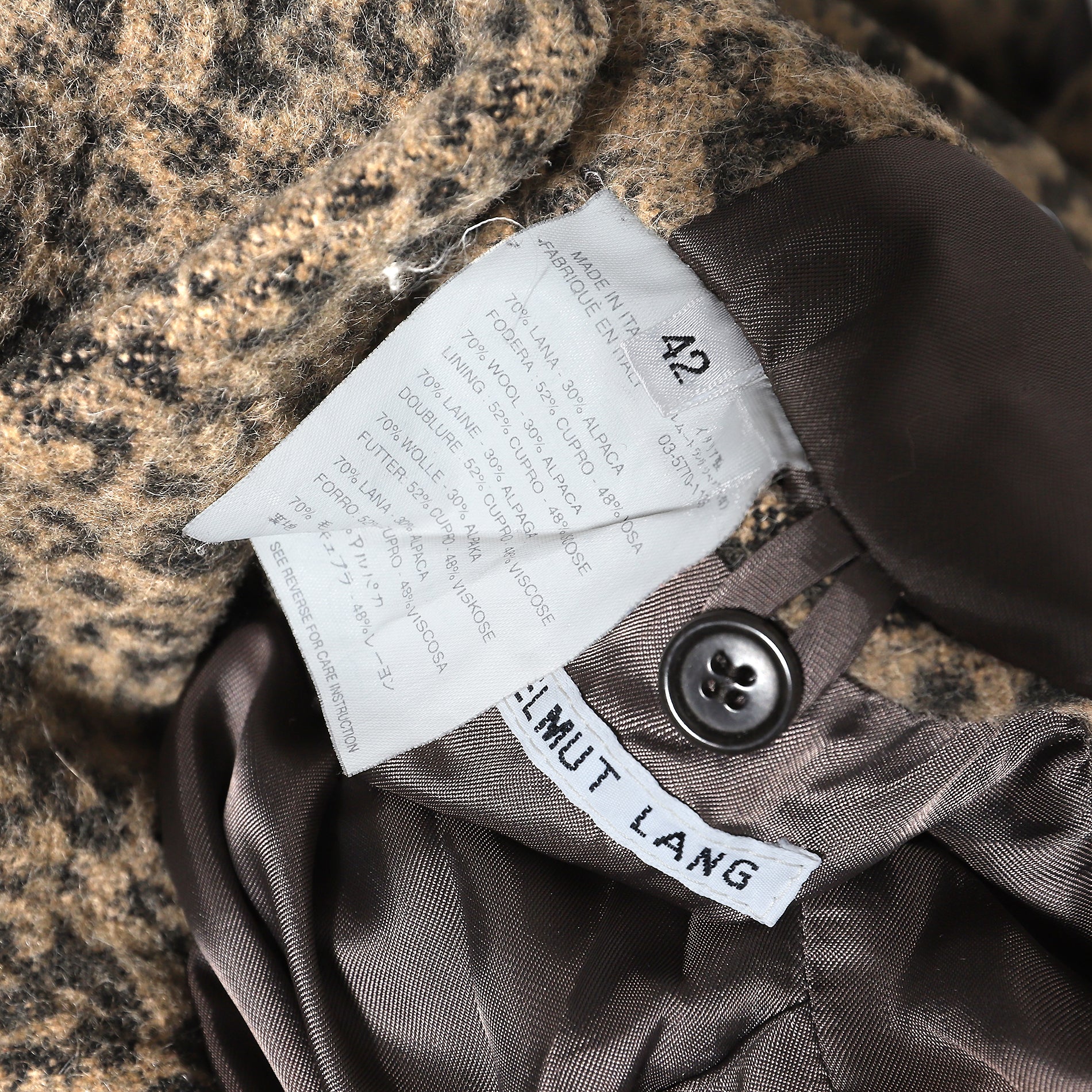Helmut Lang Archival Leopard Wool Coat