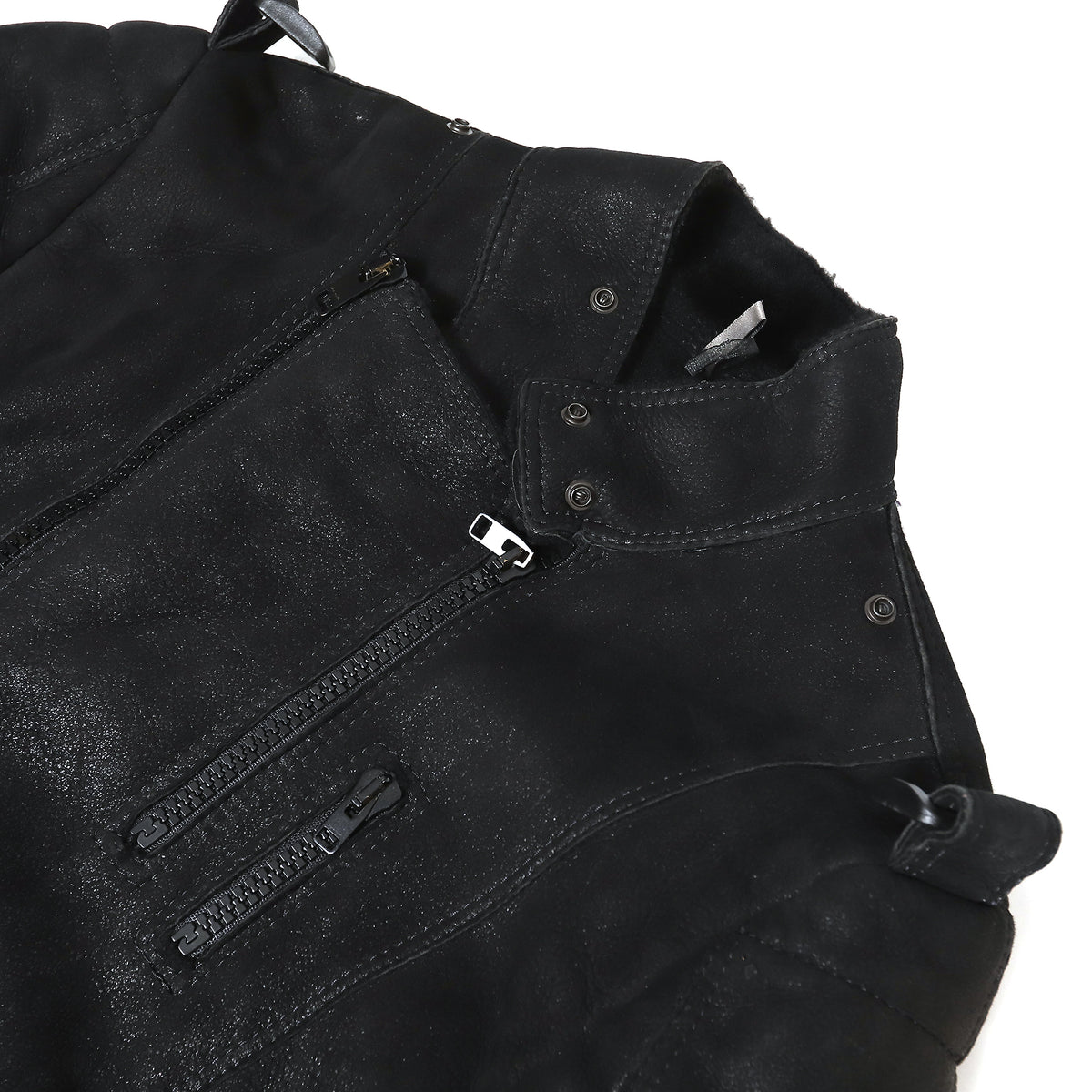 Dior Homme AW07 Navigate Black Shearling Biker Jacket