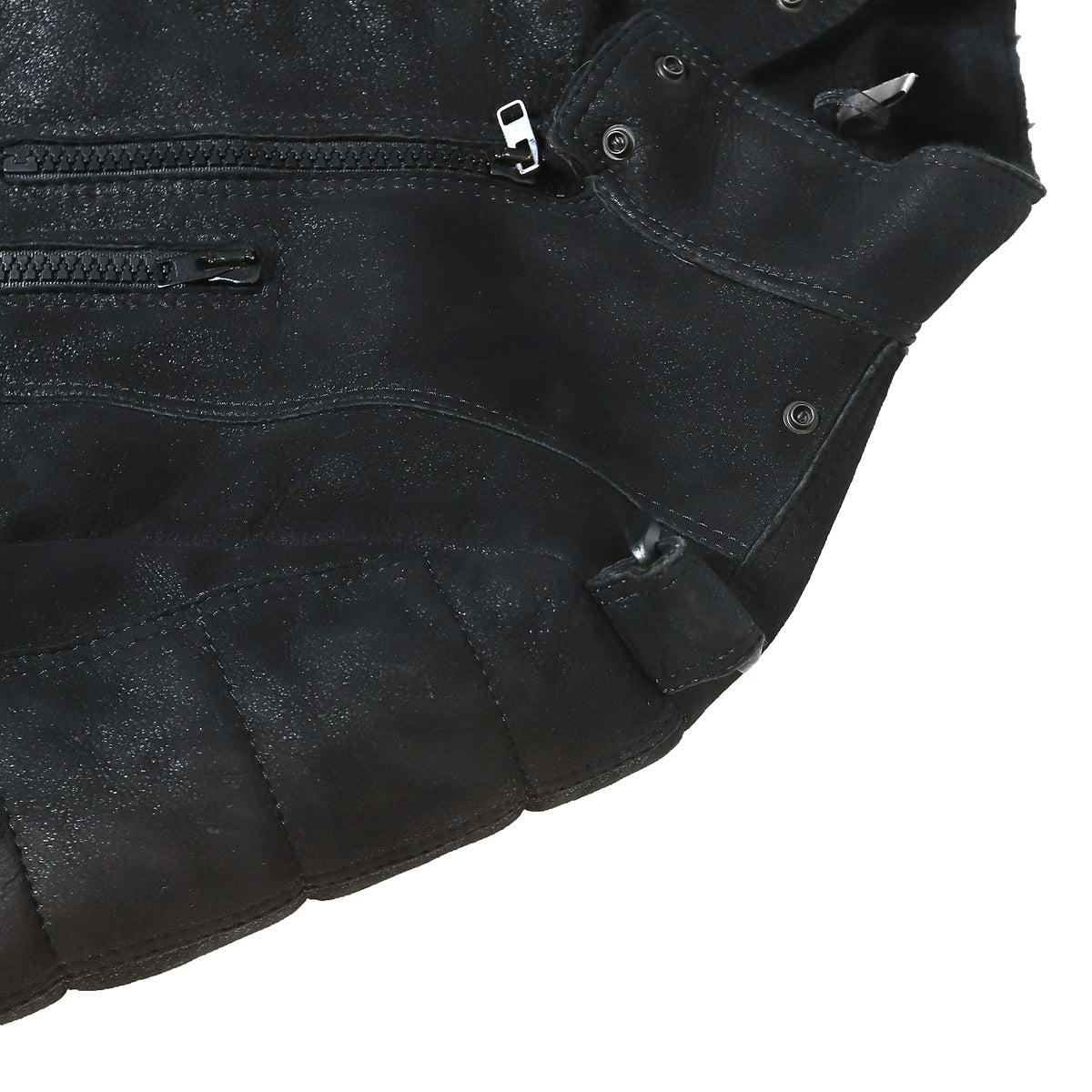 Dior Homme AW07 Navigate Black Shearling Biker Jacket