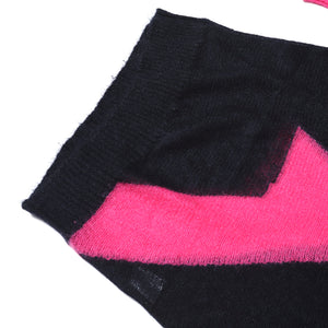Dior Homme AW07 Navigate Black/Pink Geometric Mohair Knit Sweater