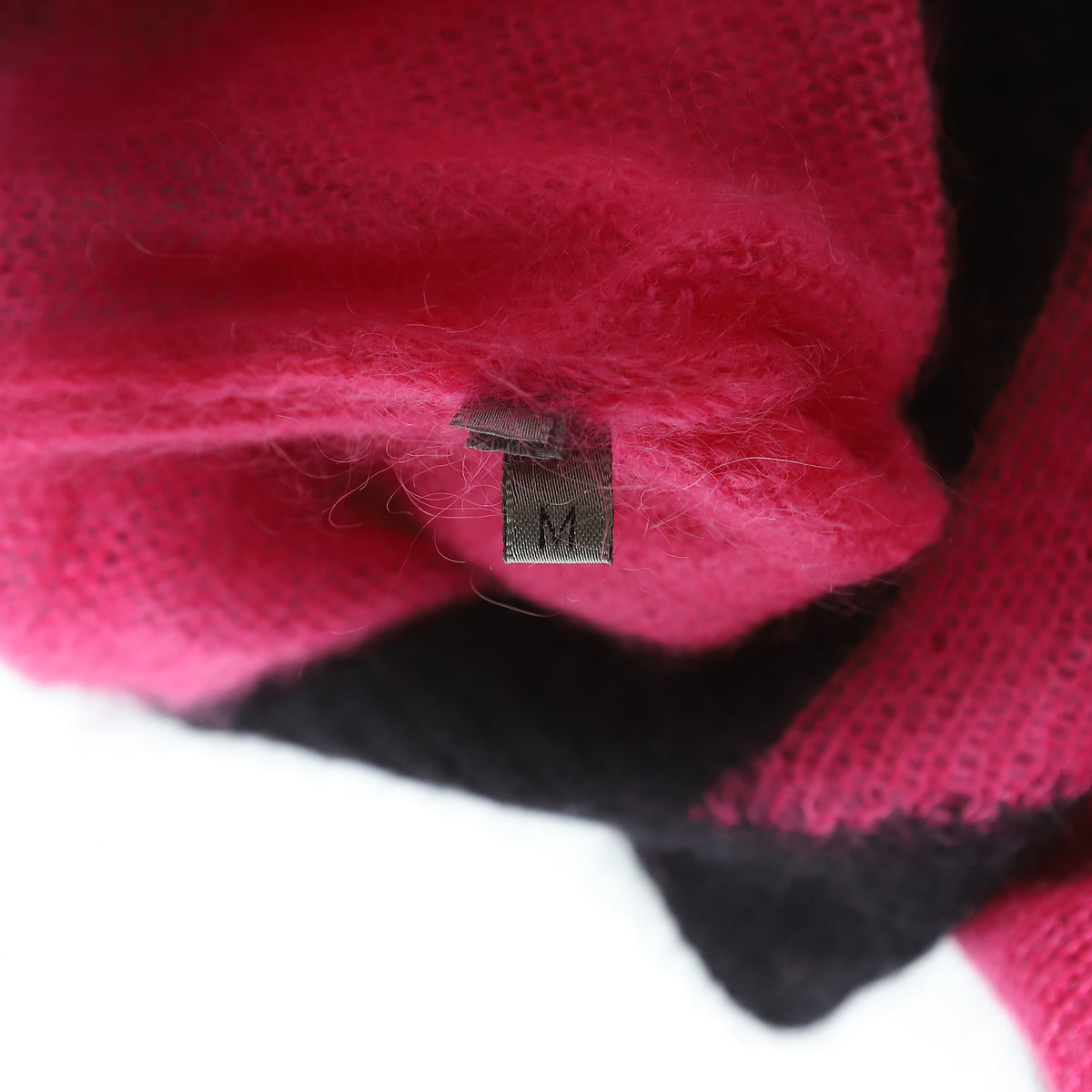 Dior Homme AW07 Navigate Black/Pink Geometric Mohair Knit Sweater