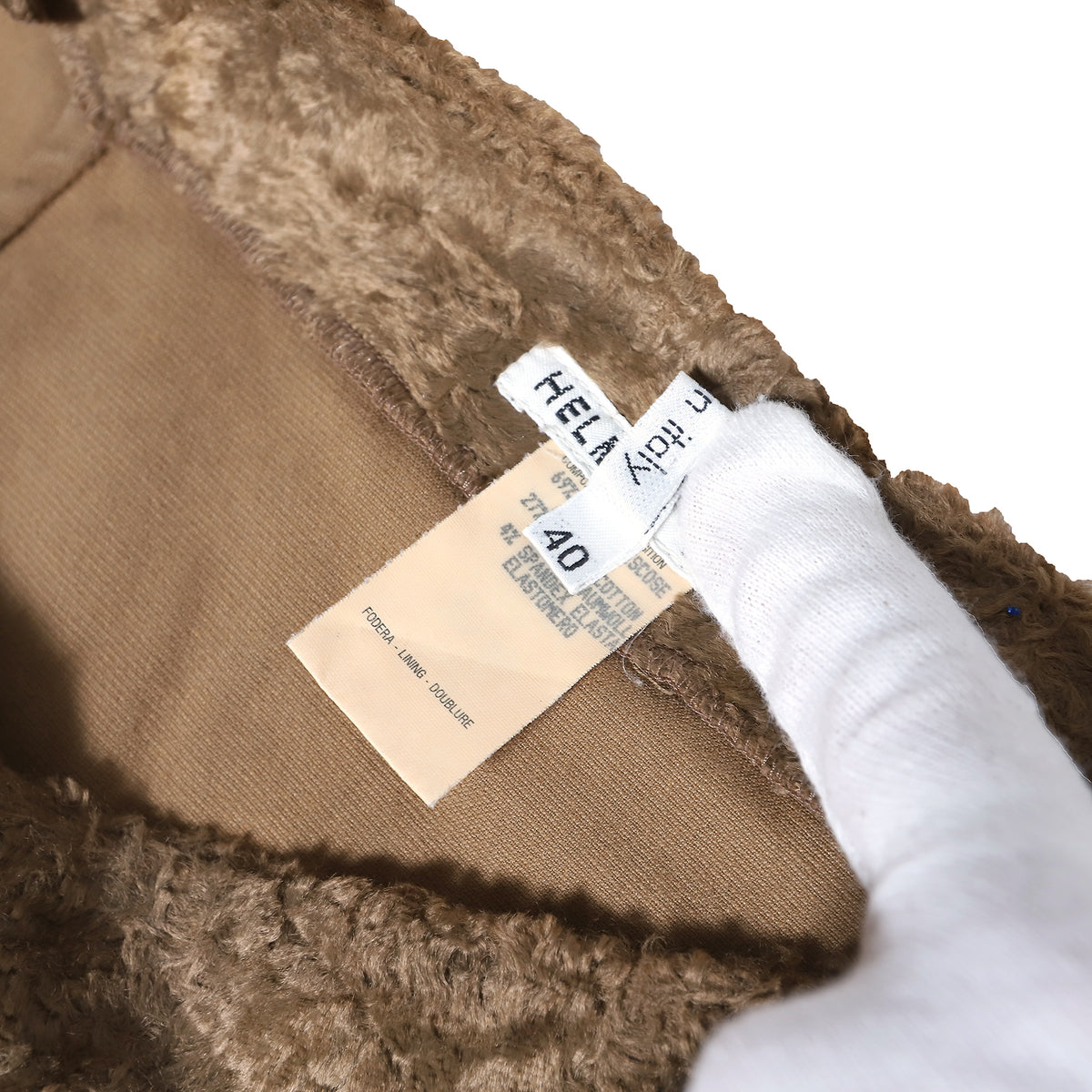 Helmut Lang 90s Archival Faux Fur Teddy Skirt