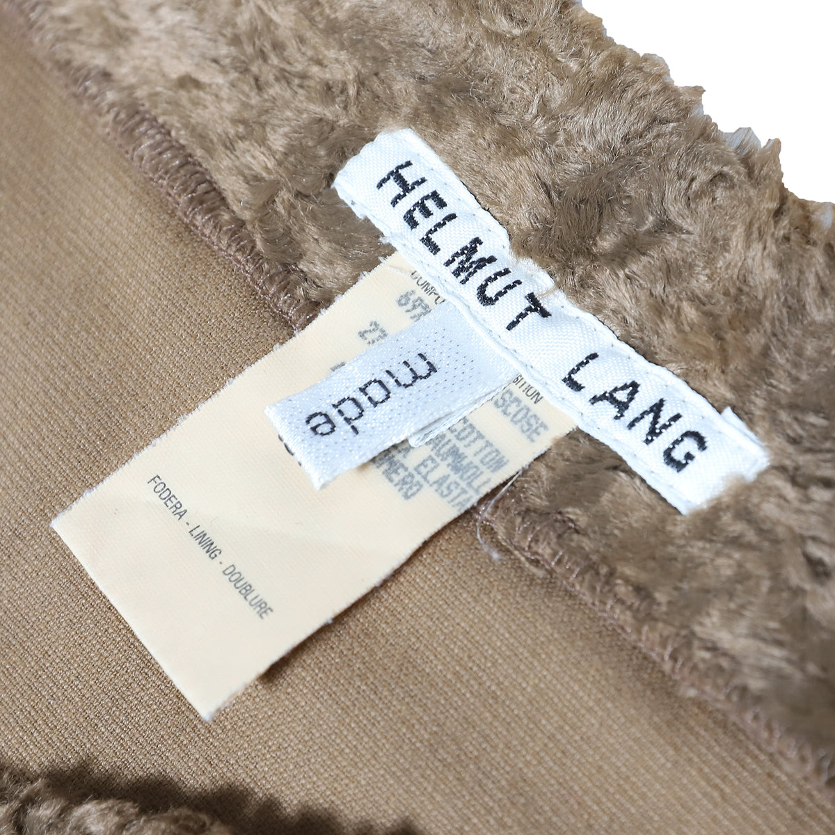 Helmut Lang 90s Archival Faux Fur Teddy Skirt