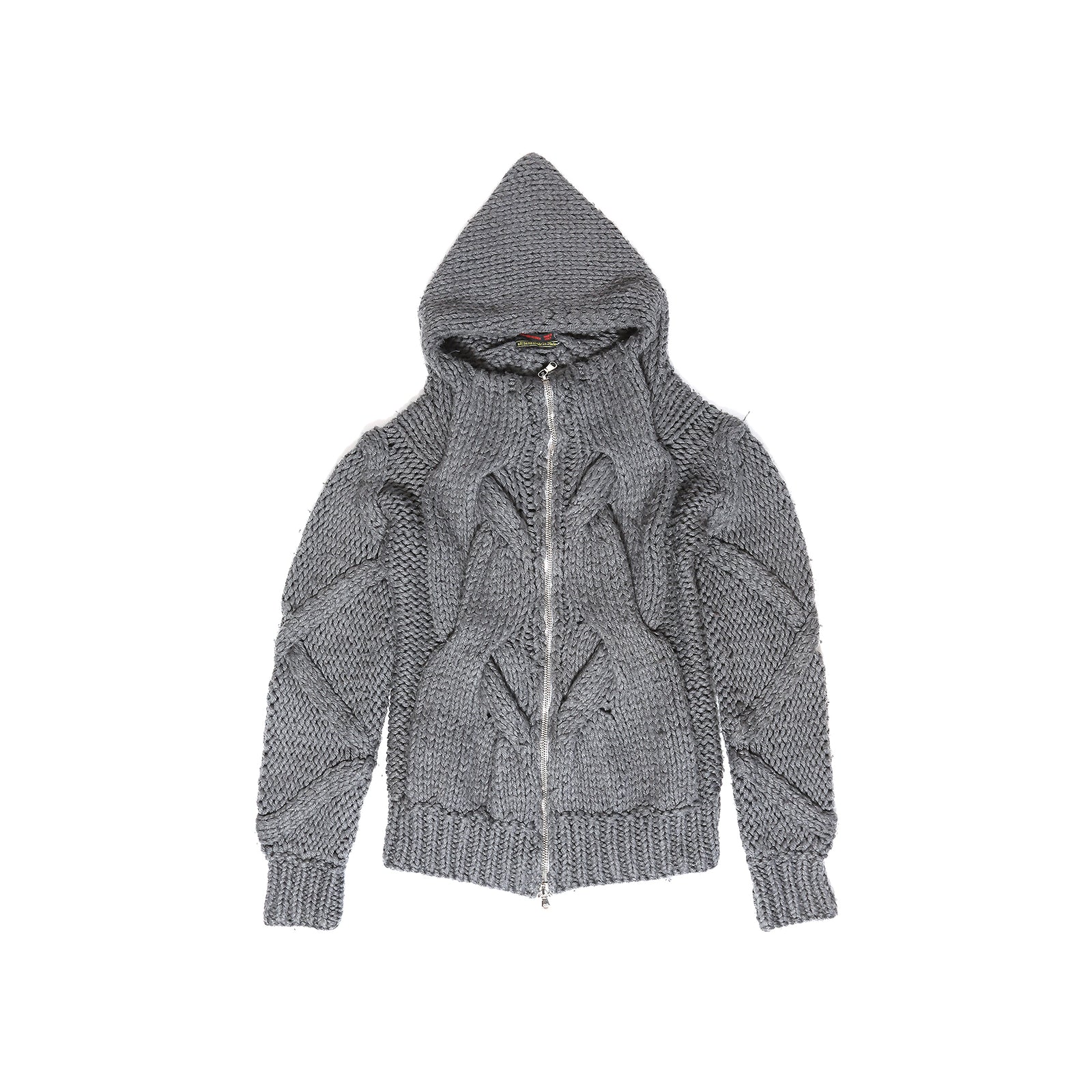 Alexander McQueen 90s Grey Knit Mask Hoodie