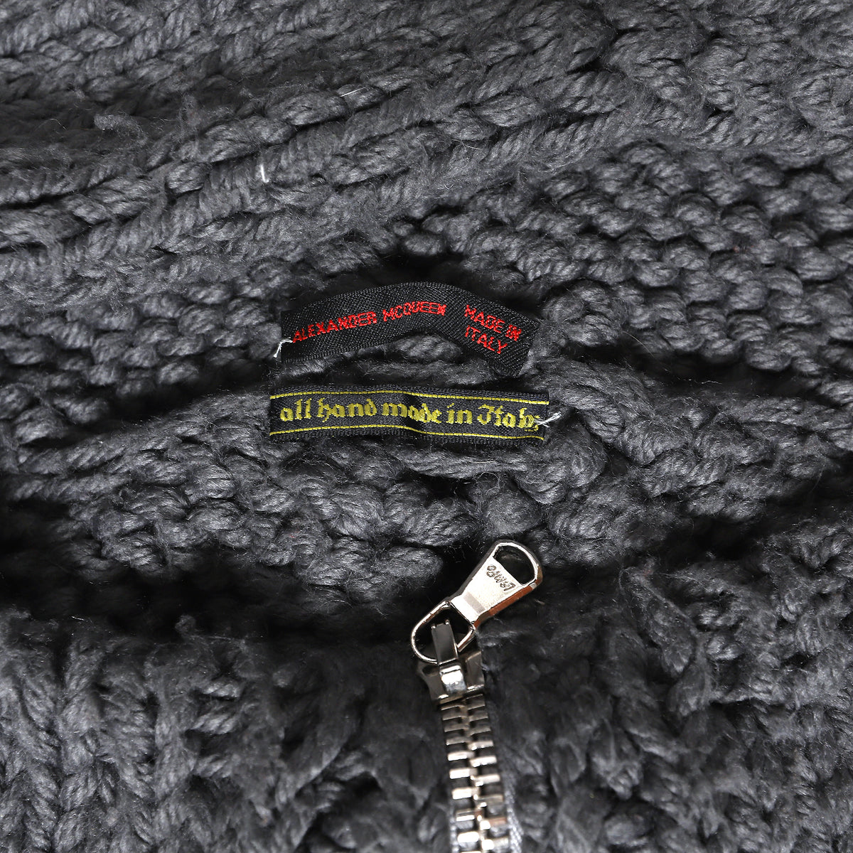 Alexander McQueen 90s Grey Knit Mask Hoodie
