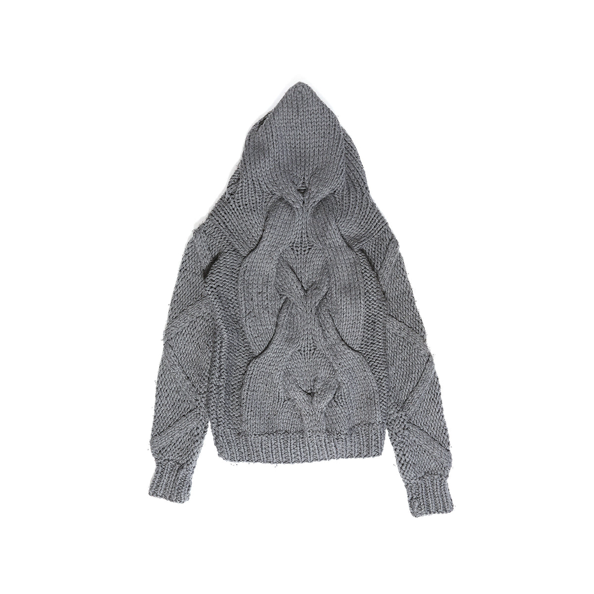 Alexander McQueen 90s Grey Knit Mask Hoodie