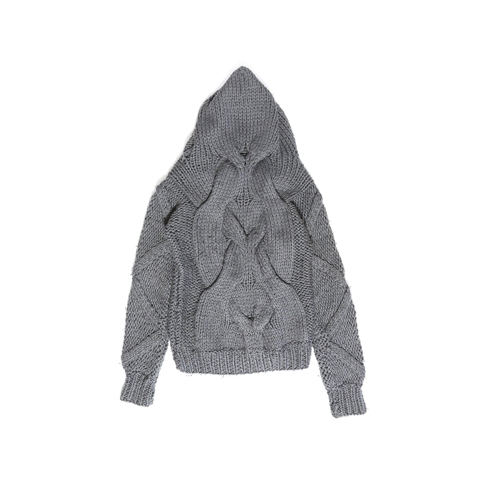 Alexander McQueen 90s Grey Knit Mask Hoodie