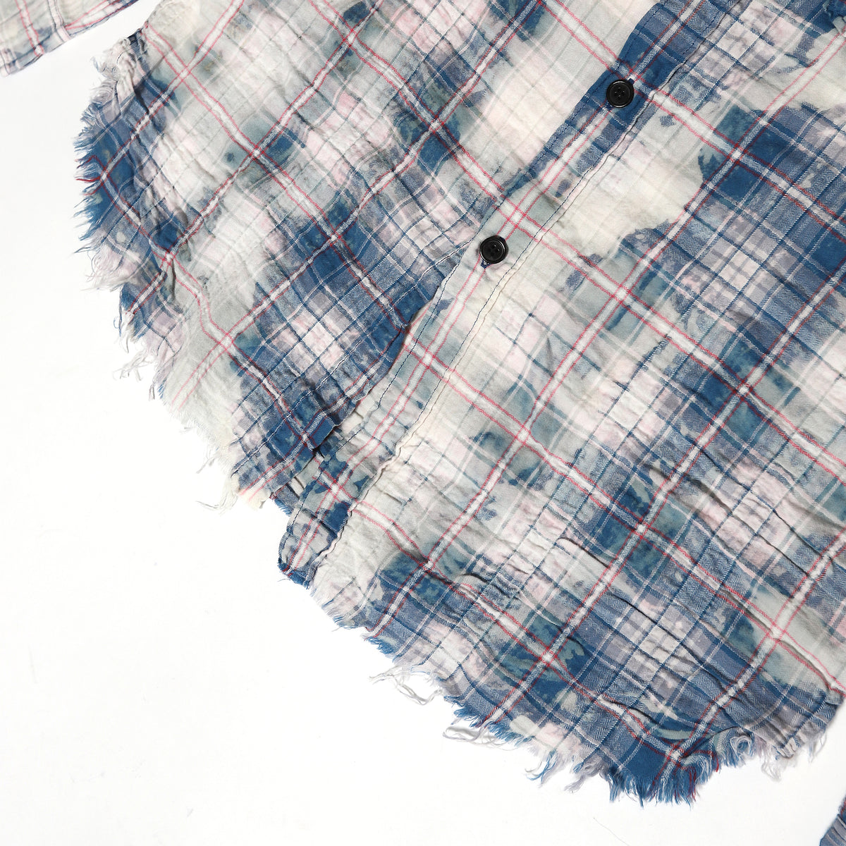 Saint Laurent SS16 Surf Sound Blue Bleached Raw Hem Flannel